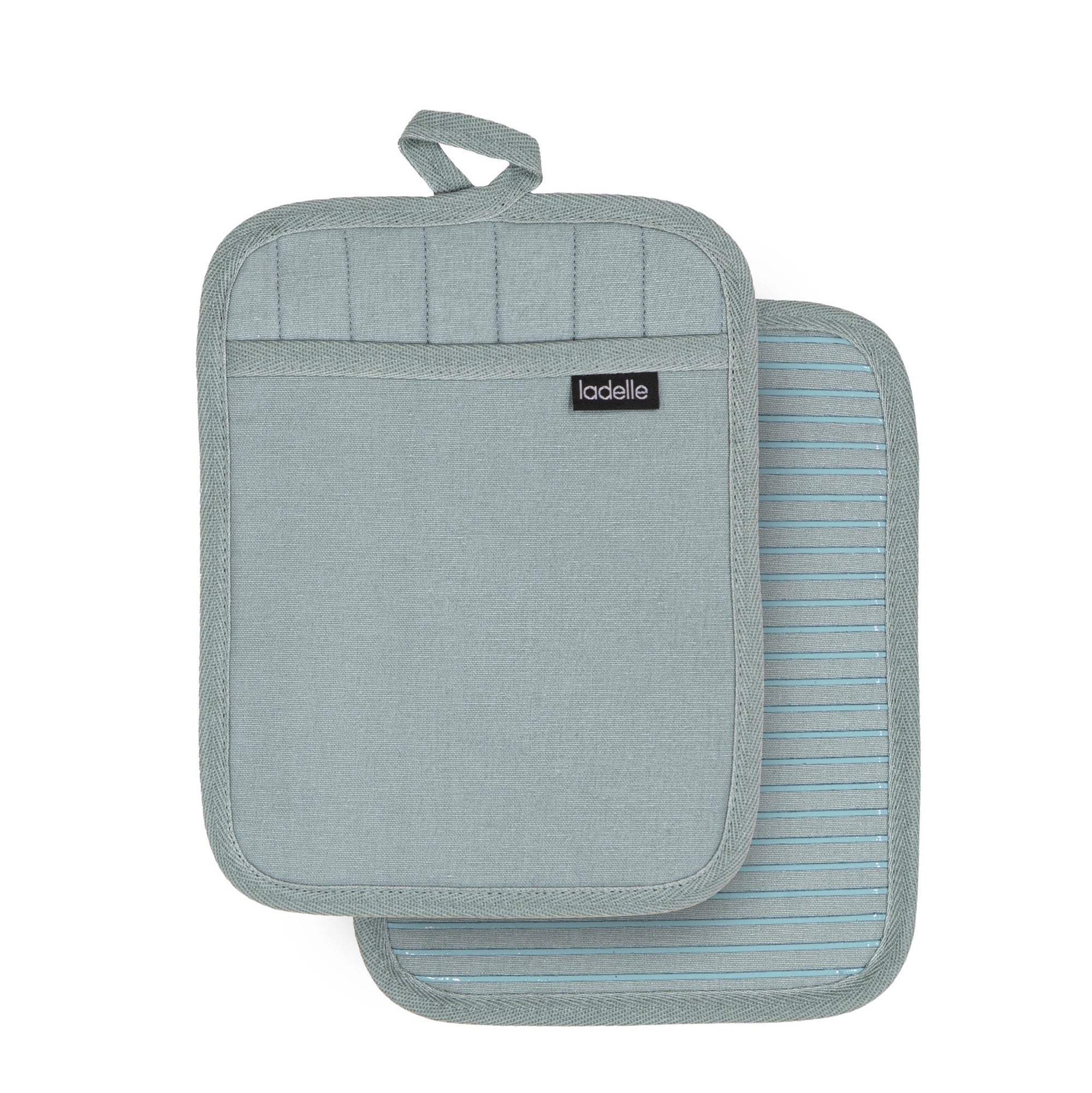 Ladelle Lennox Ice Blue 2pk Pot Holder