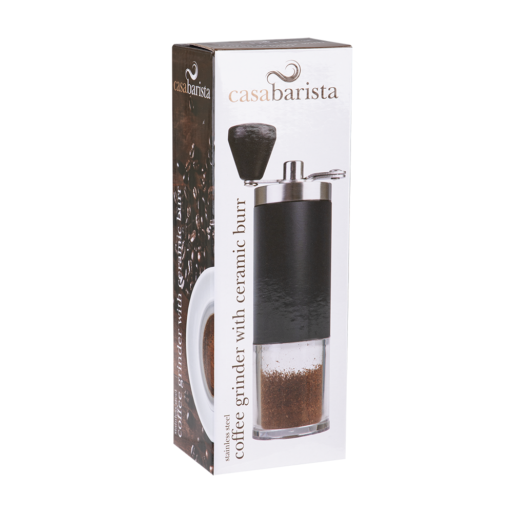 Casabarista Stainless Steel Hand Coffee Grinder with Ceramic Burr – Black