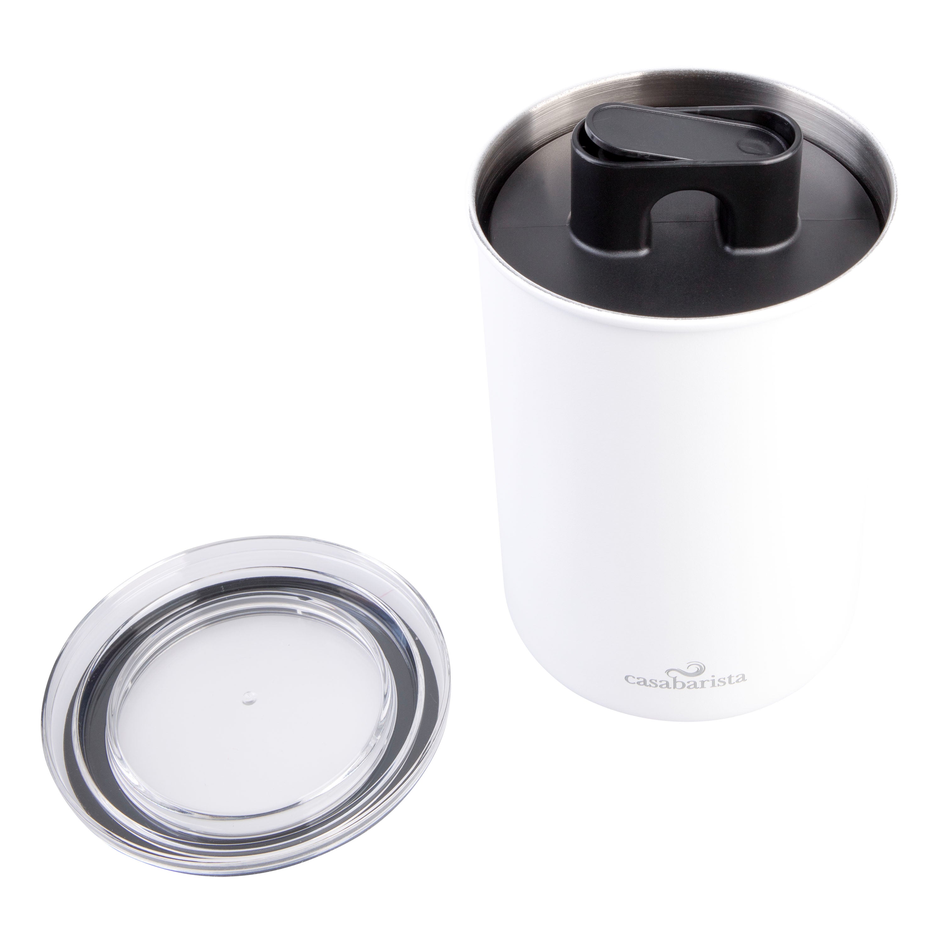 Casabarista Stainless Steel Vacuum Coffee Canister 1.3L - White