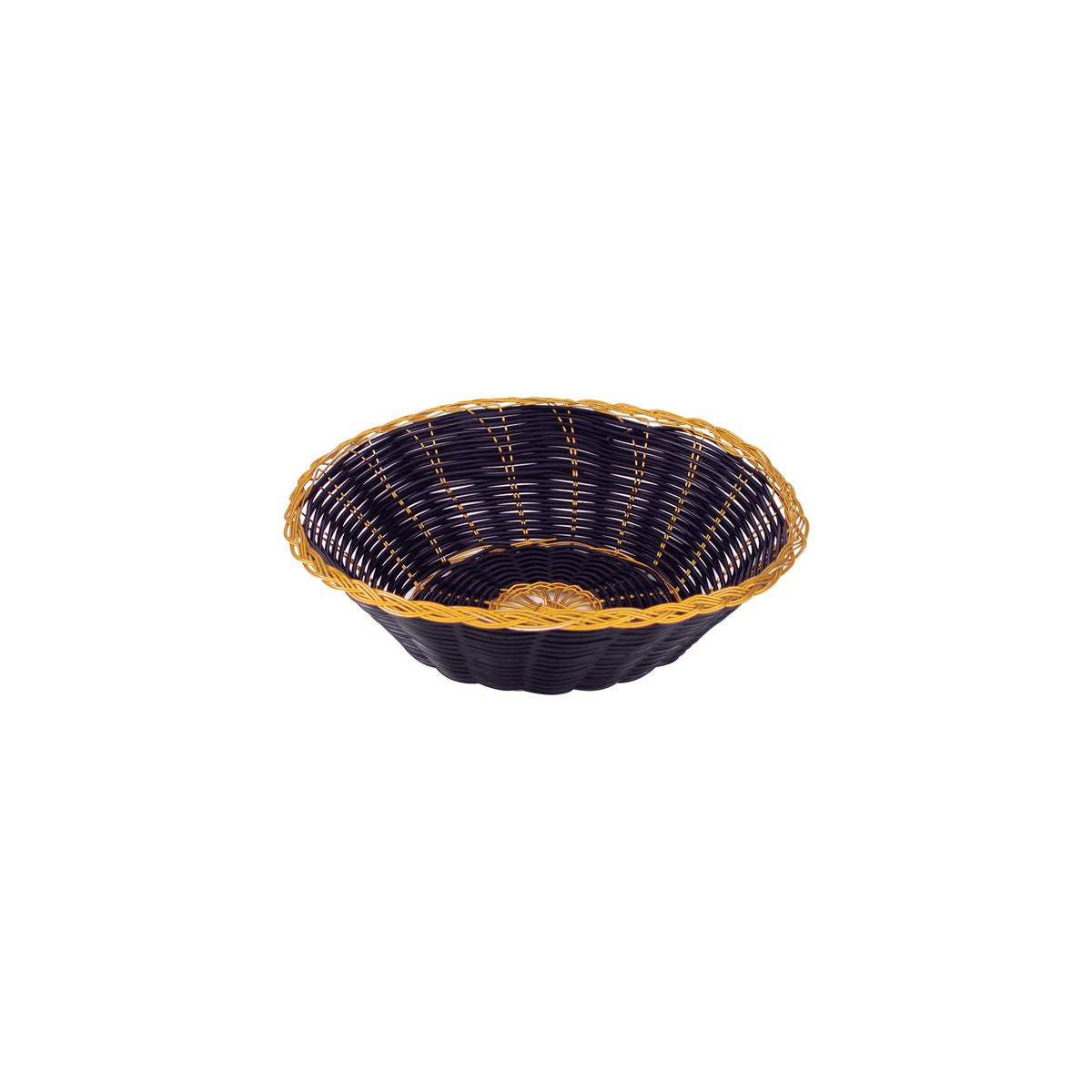 Trenton Round Bread Basket (200mm Ø - Black & Gold)