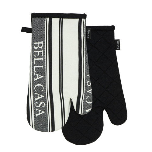 Ladelle Bella Casa Black 2pk Oven Mitt