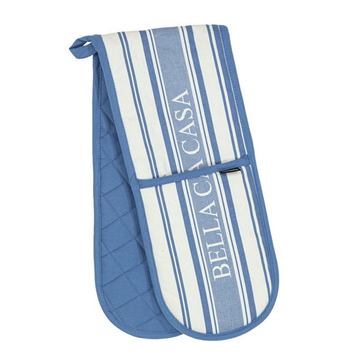 Ladelle Bella Casa Blue Double Oven Mitt