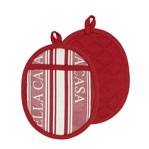 Ladelle Bella Casa Red 2pk Pot Holder