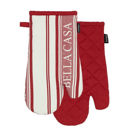 Ladelle Bella Casa Red 2pk Oven Mitt