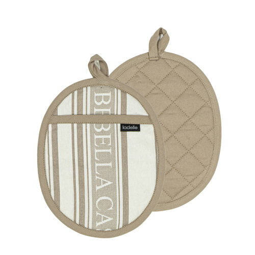 Ladelle Bella Casa Latte 2pk Pot Holder