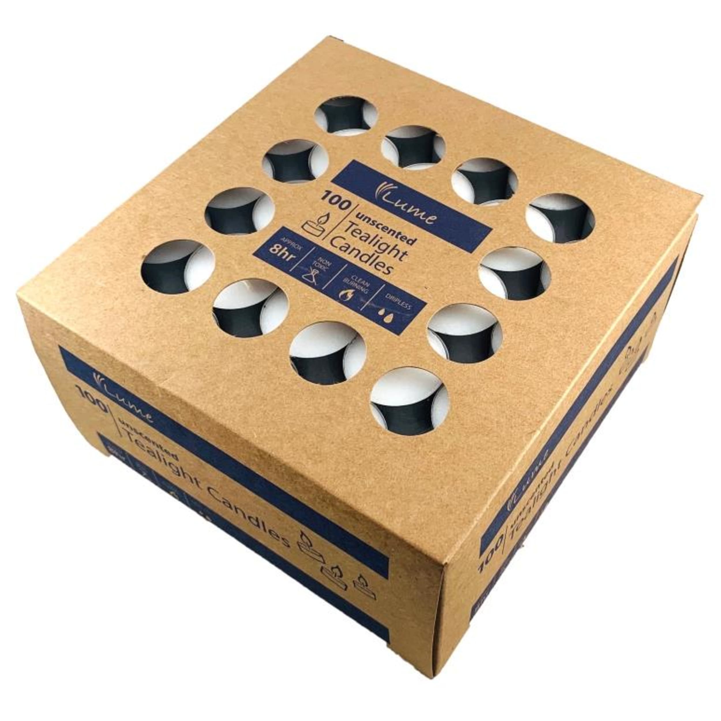 Lume Tealight Candles 8 Hour x 3 (100 Pack)