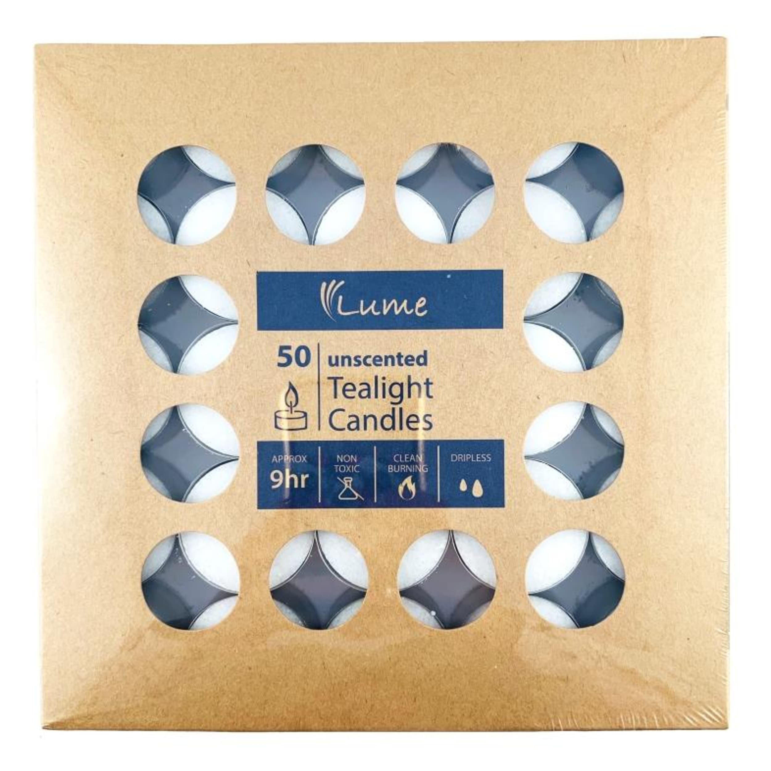 Lume Tealight Candles 9 Hour x 6 (50 Pack)