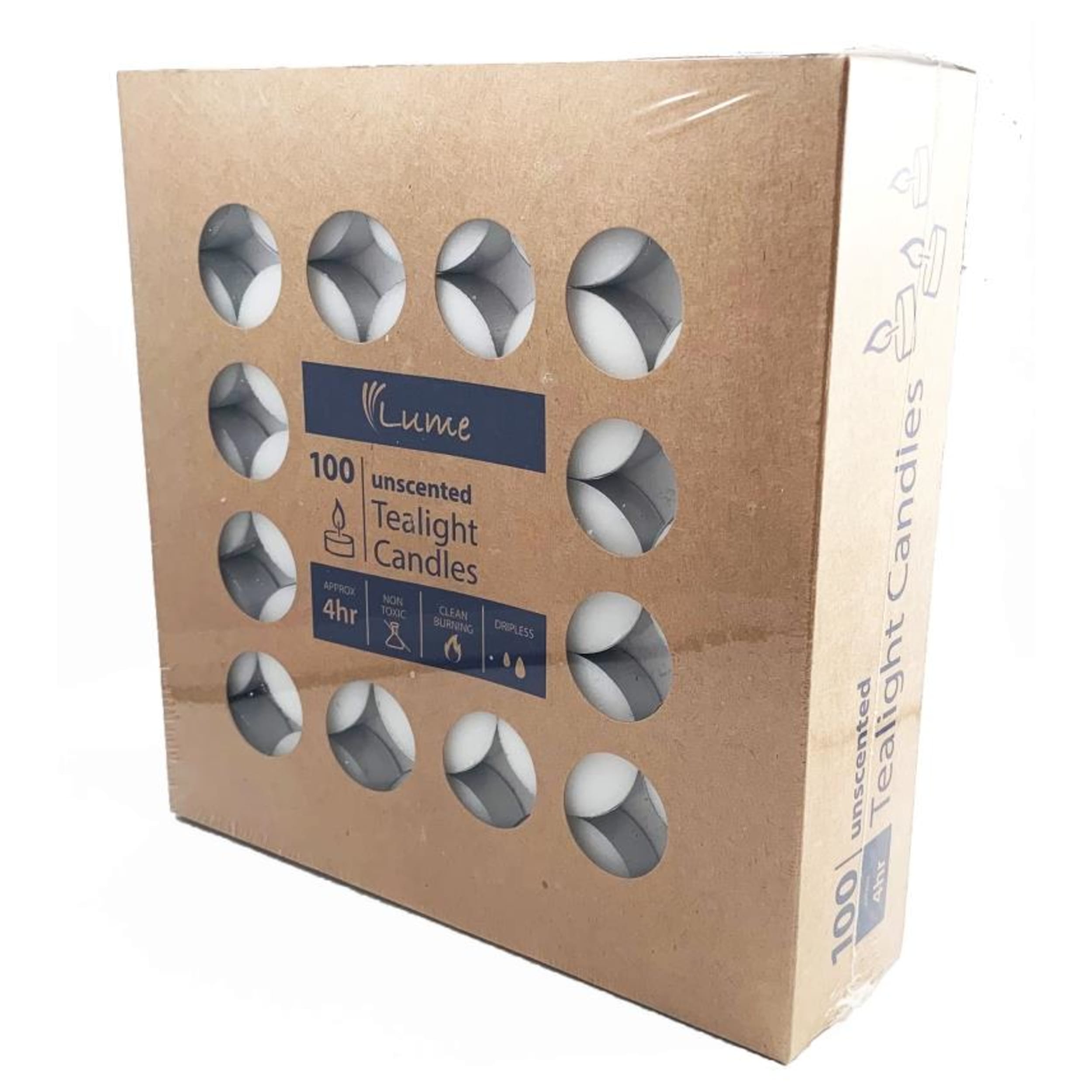 Lume Tealight Candles 4 Hour x 10 (100 Pack)