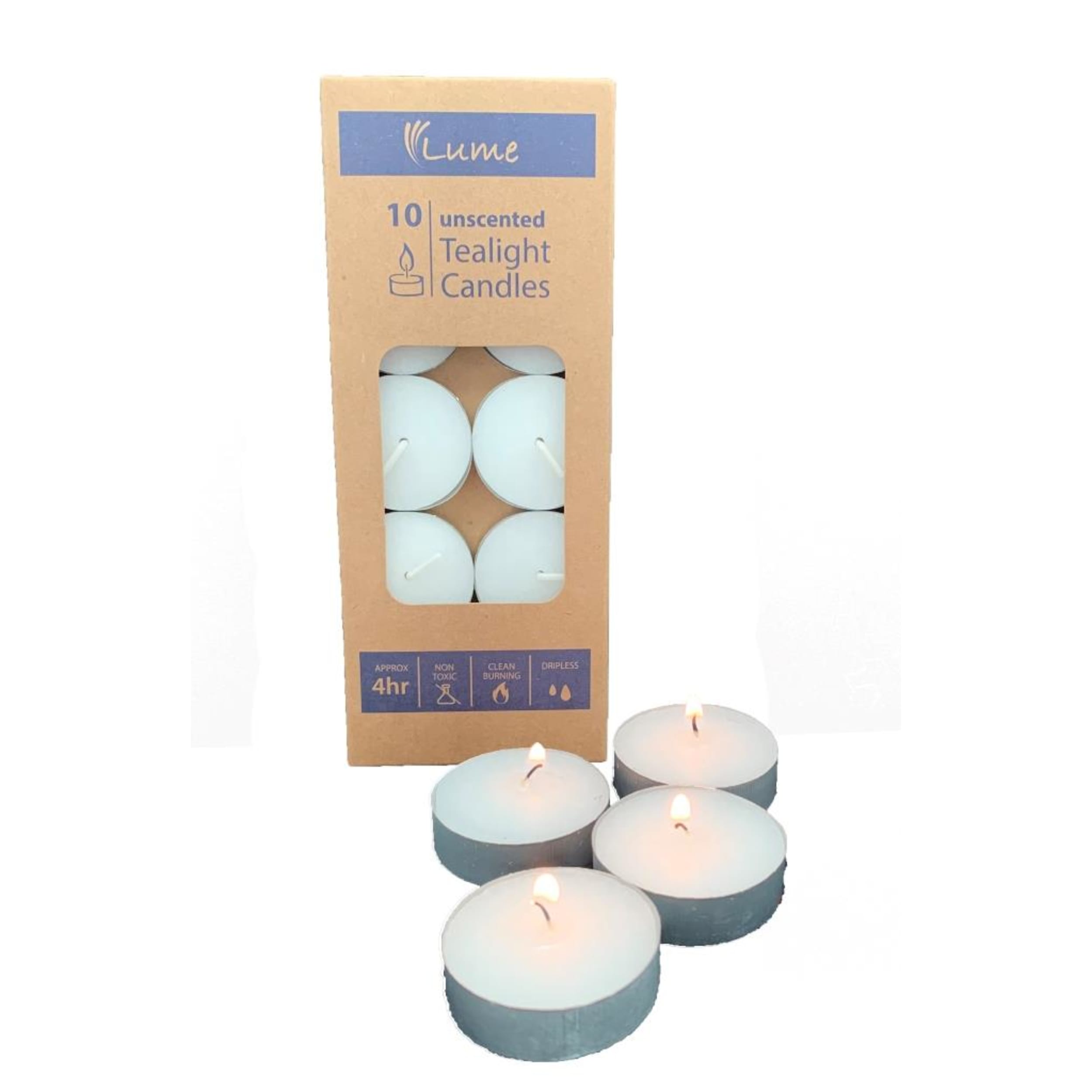 Lume Tealight Candles 4 Hour (10 Pack)