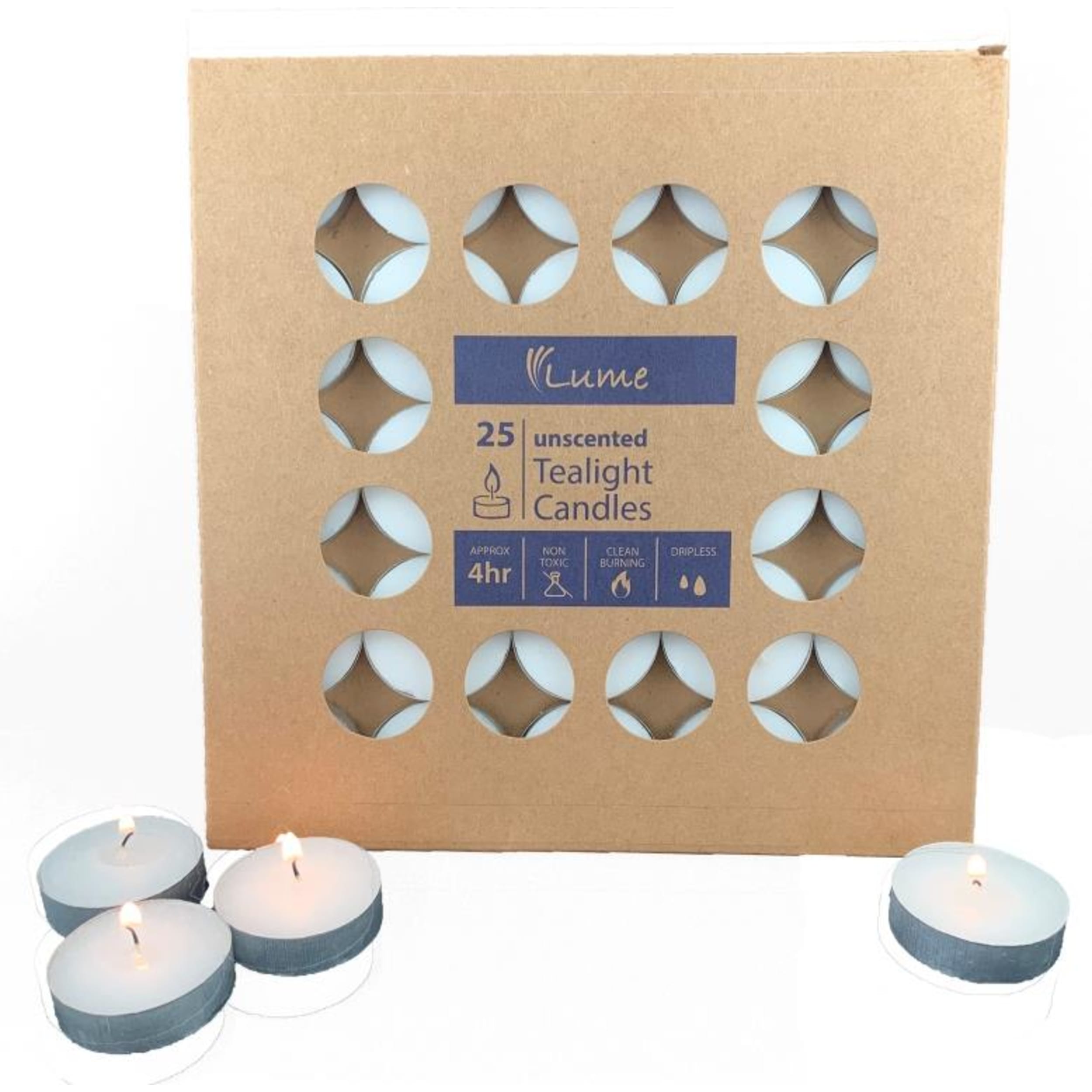 Lume Tealight Candles 4 Hour(25 Pack)