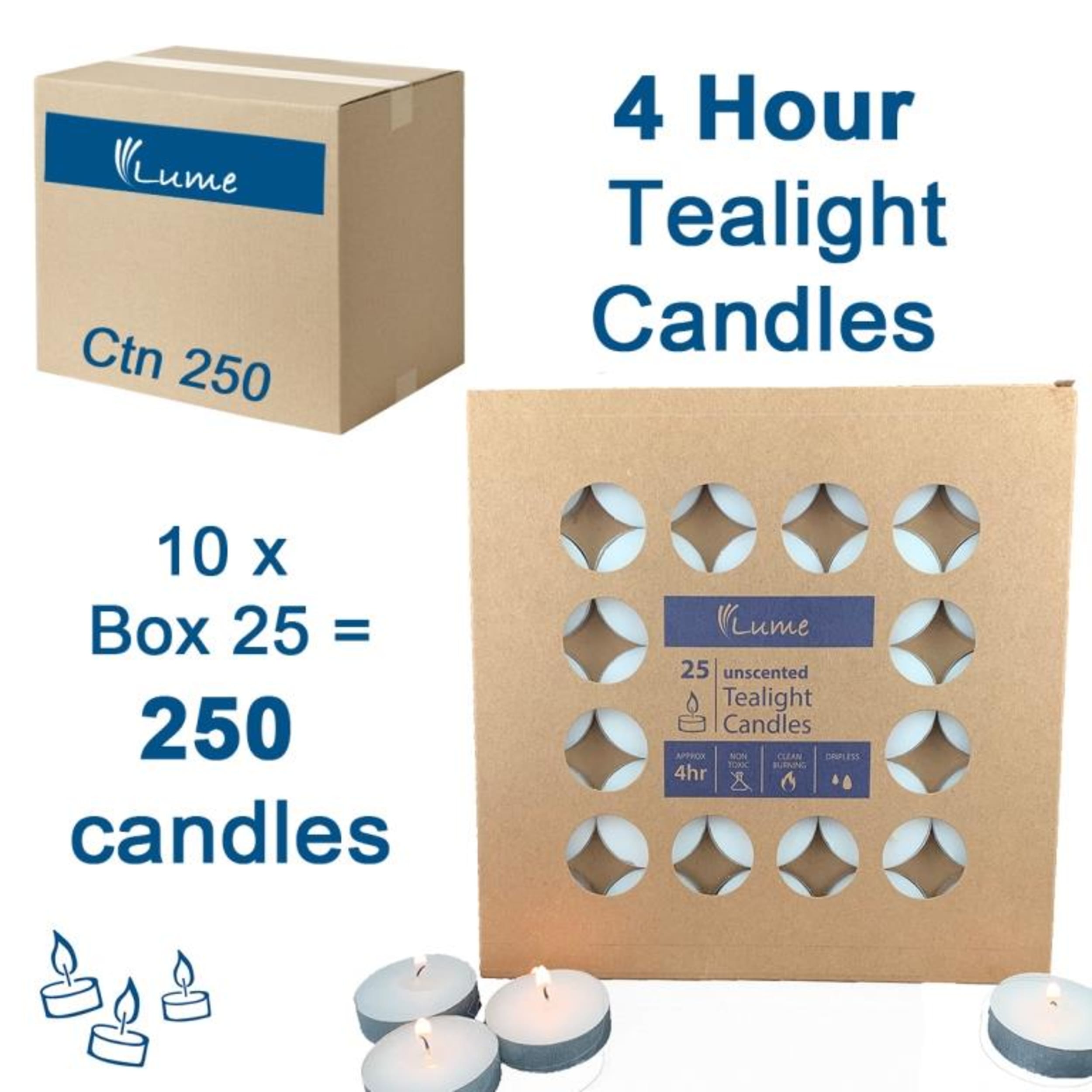 Lume Tealight Candles 4 Hour(25 Pack)