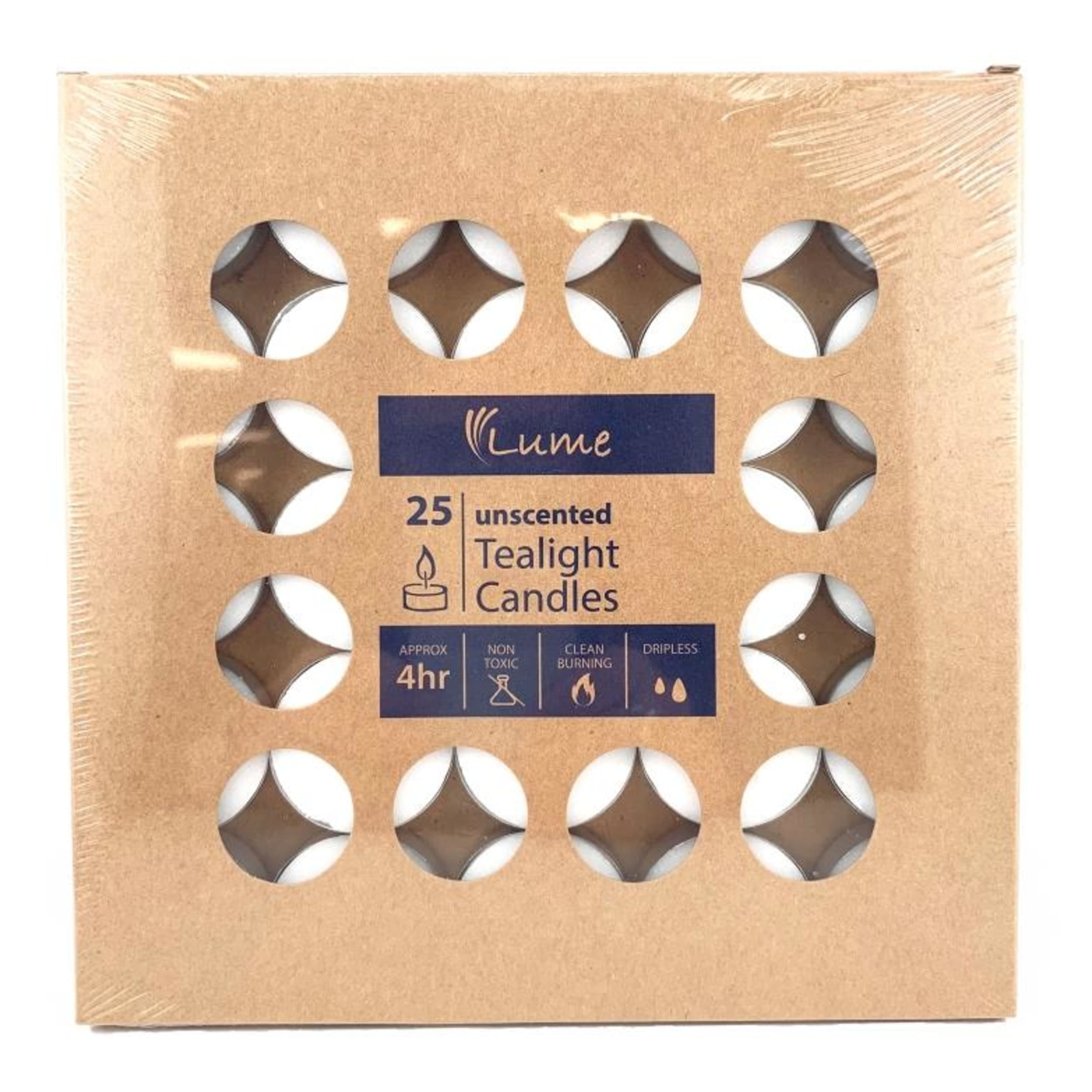 Lume Tealight Candles 4 Hour(25 Pack)