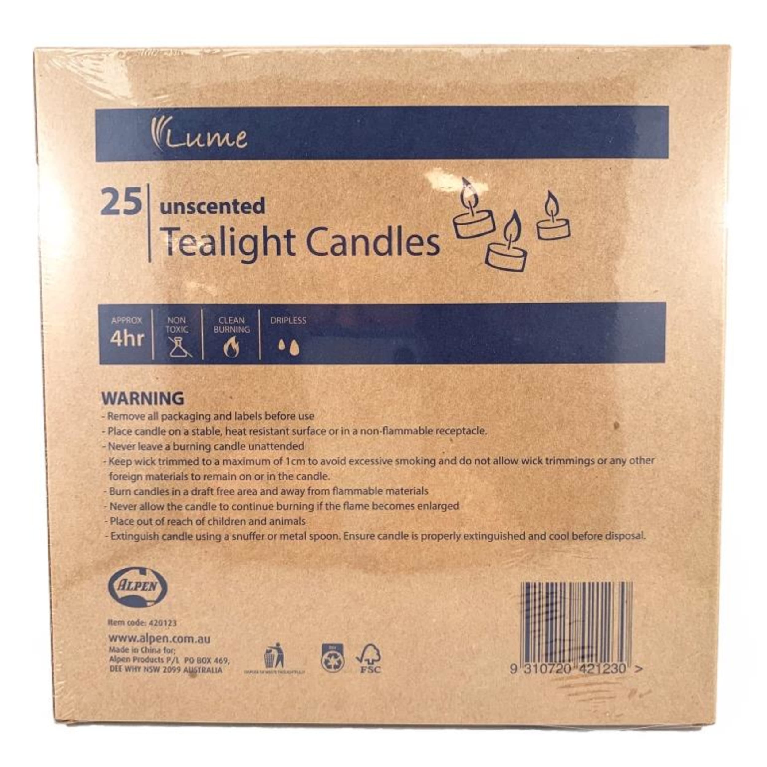 Lume Tealight Candles 4 Hour(25 Pack)
