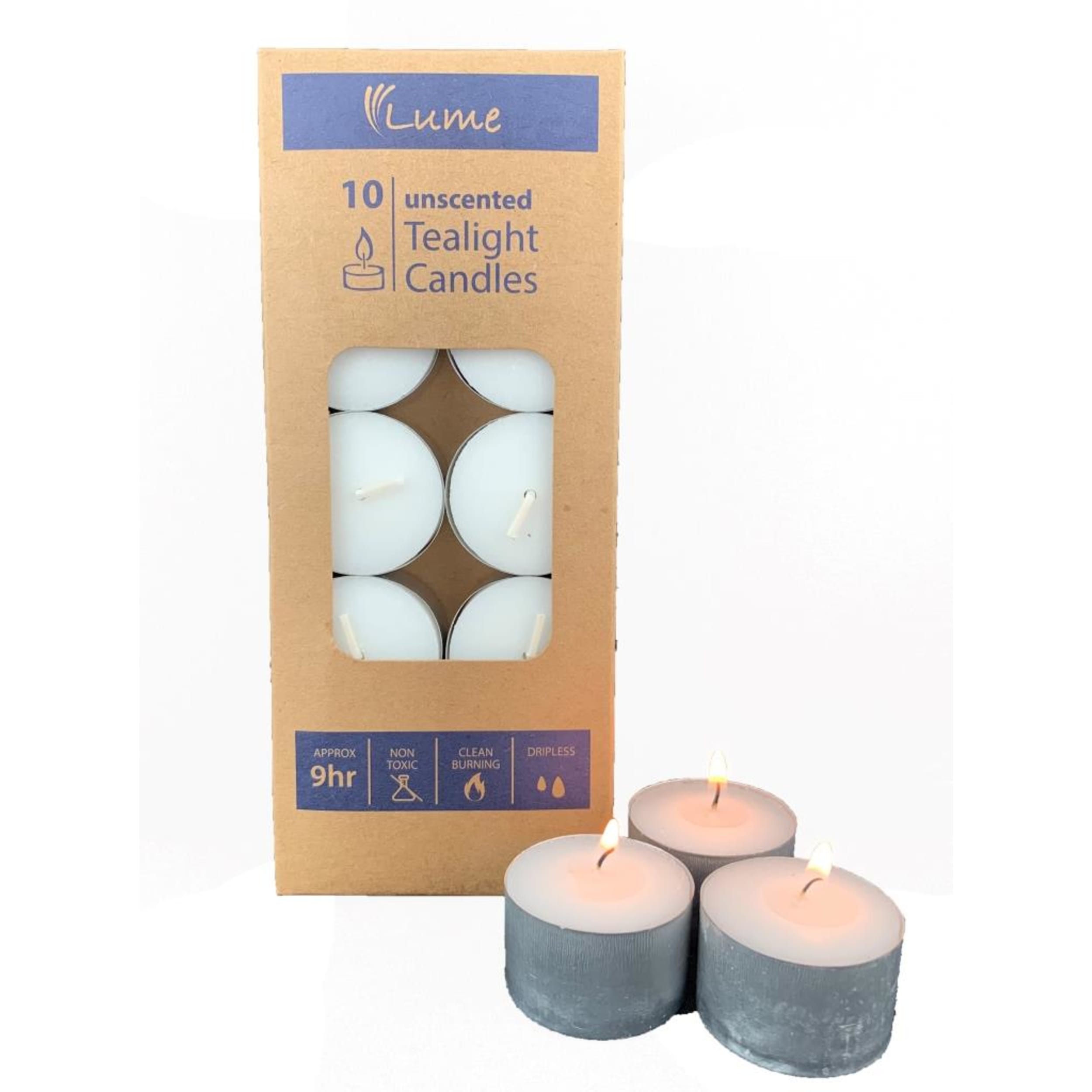 Lume Tealight Candles 9 Hour (10 Pack)