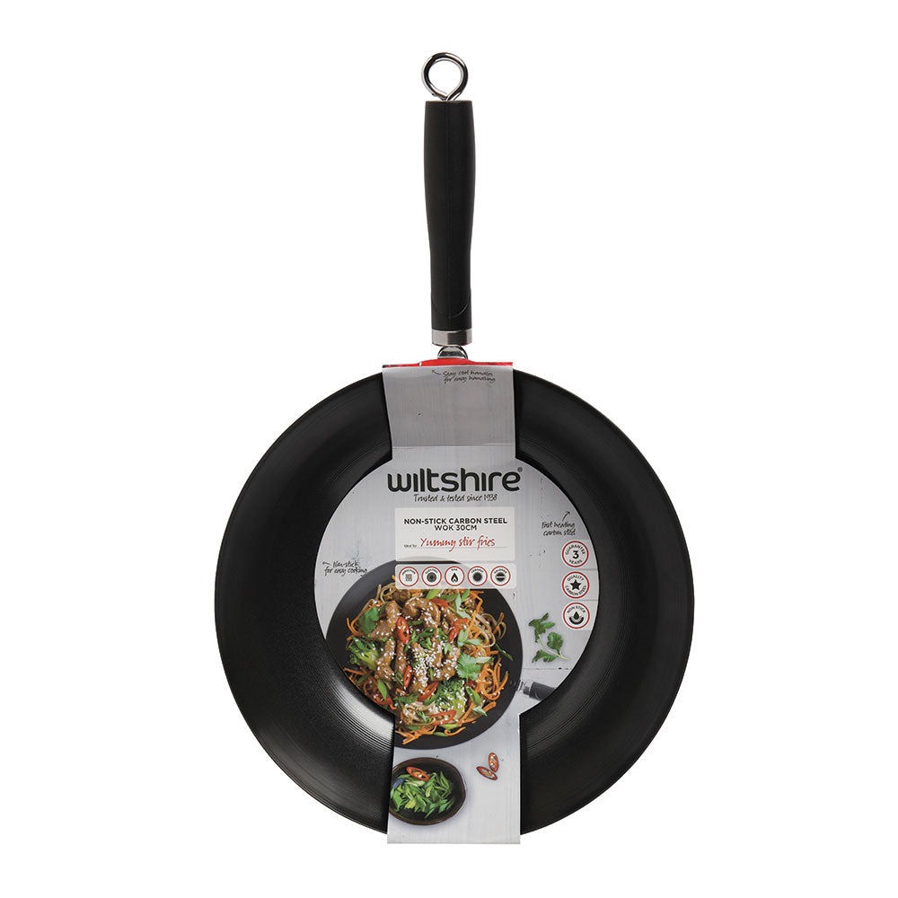 Wiltshire Soho 30cm Non-Stick Carbon Steel Wok