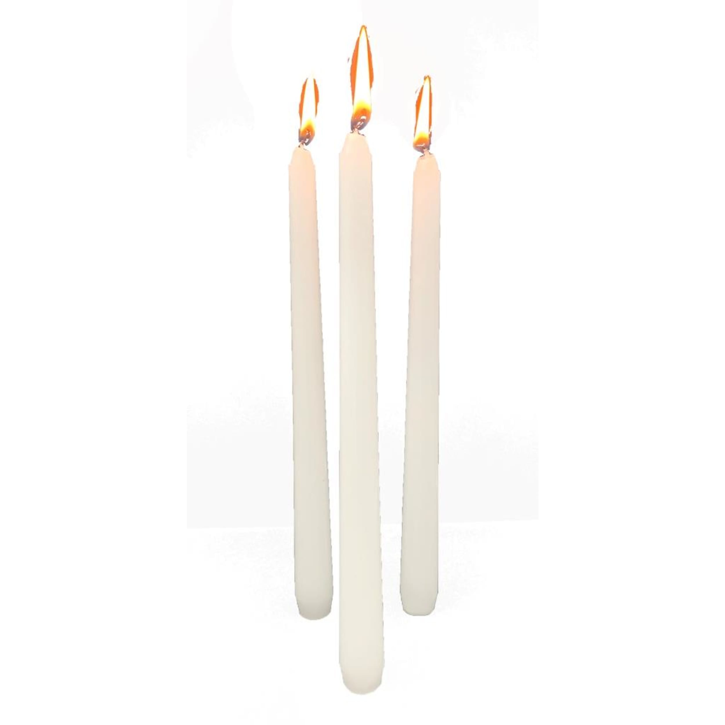 Lume Taper Dinner Candles White 250x20mm (50 Pack)