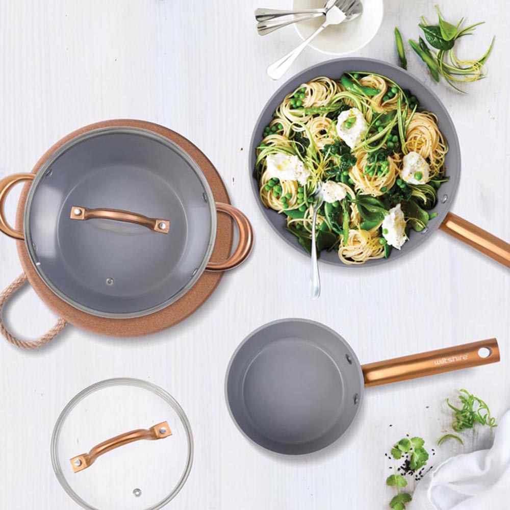 Wiltshire Easycook Almond & Bronze Ceramic Non-stick Cookware Set 3 Piece