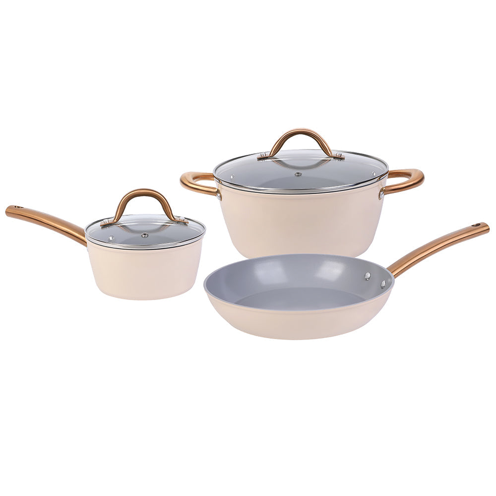 Wiltshire Easycook Almond & Bronze Ceramic Non-stick Cookware Set 3 Piece