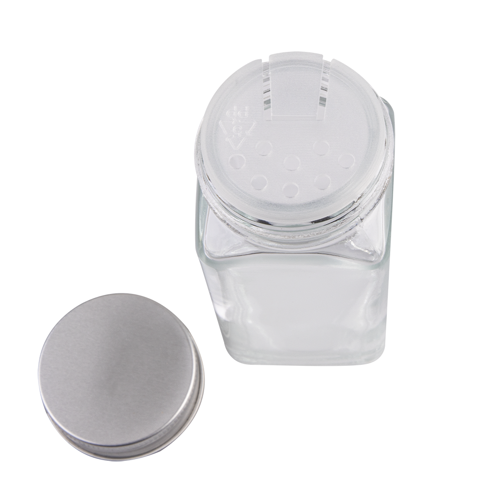 Appetito Square Spice Jar with Metal Lid 115ml