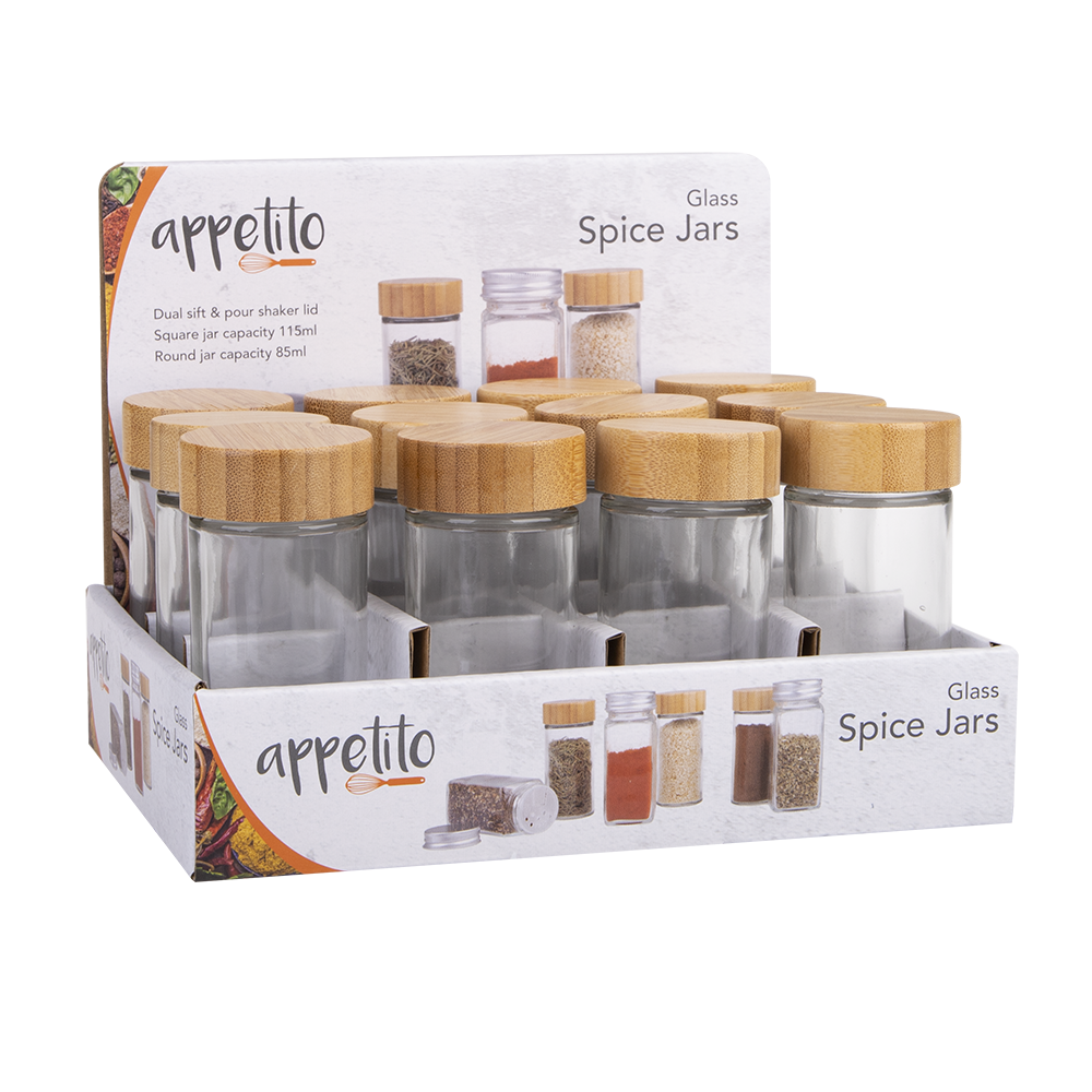 Appetito Round Spice Jar with Bamboo Lid 85ml
