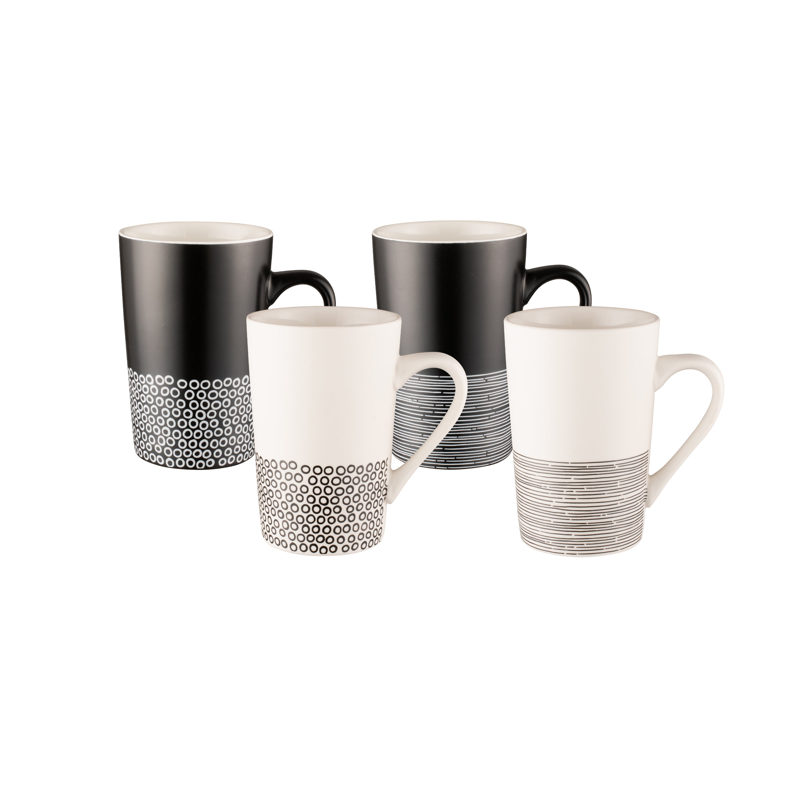 Bundanoon Tube Mug 350ml Set of 4 Monochrome Hem