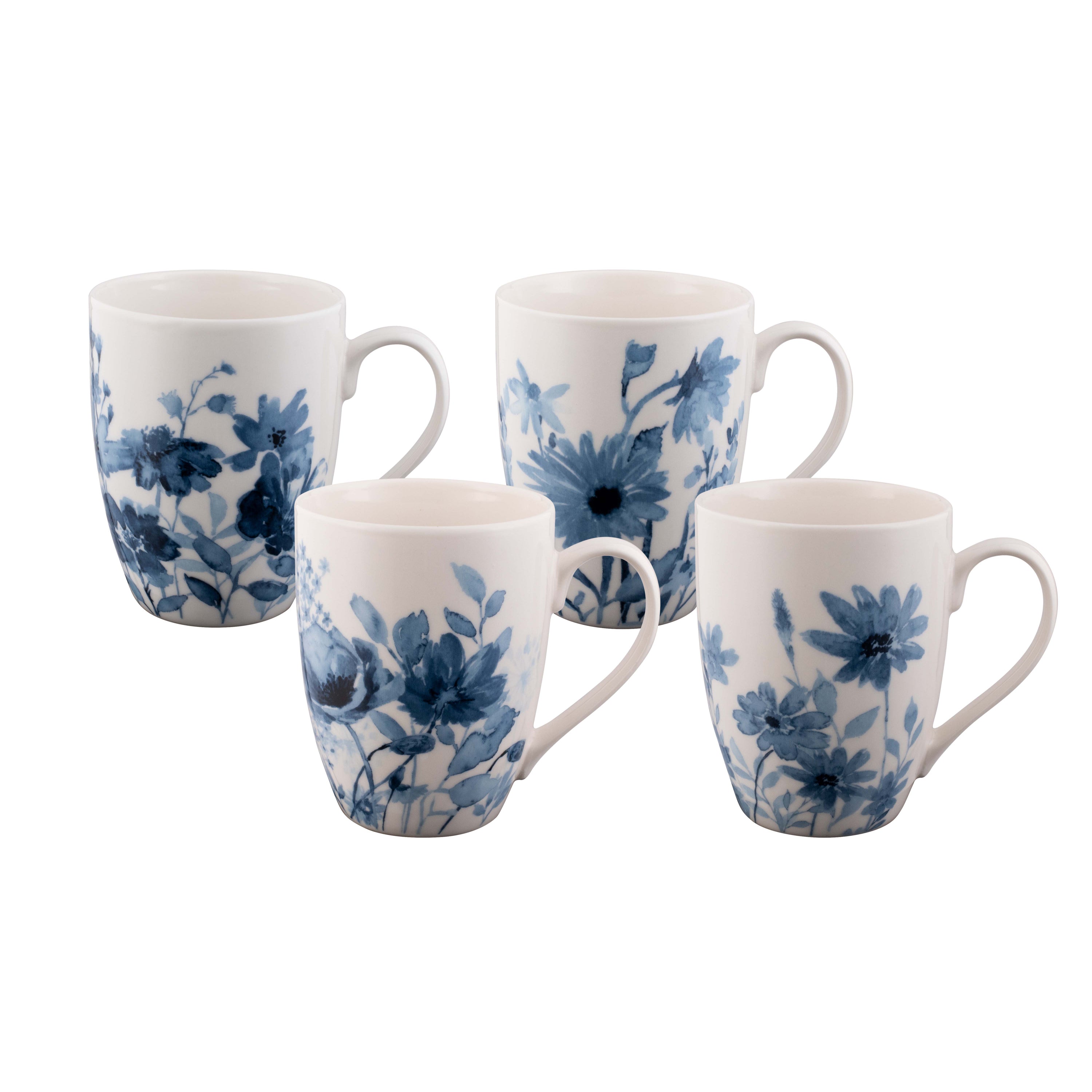 Bundanoon Coupe Mug 355ml Set of 4 Garden Blues
