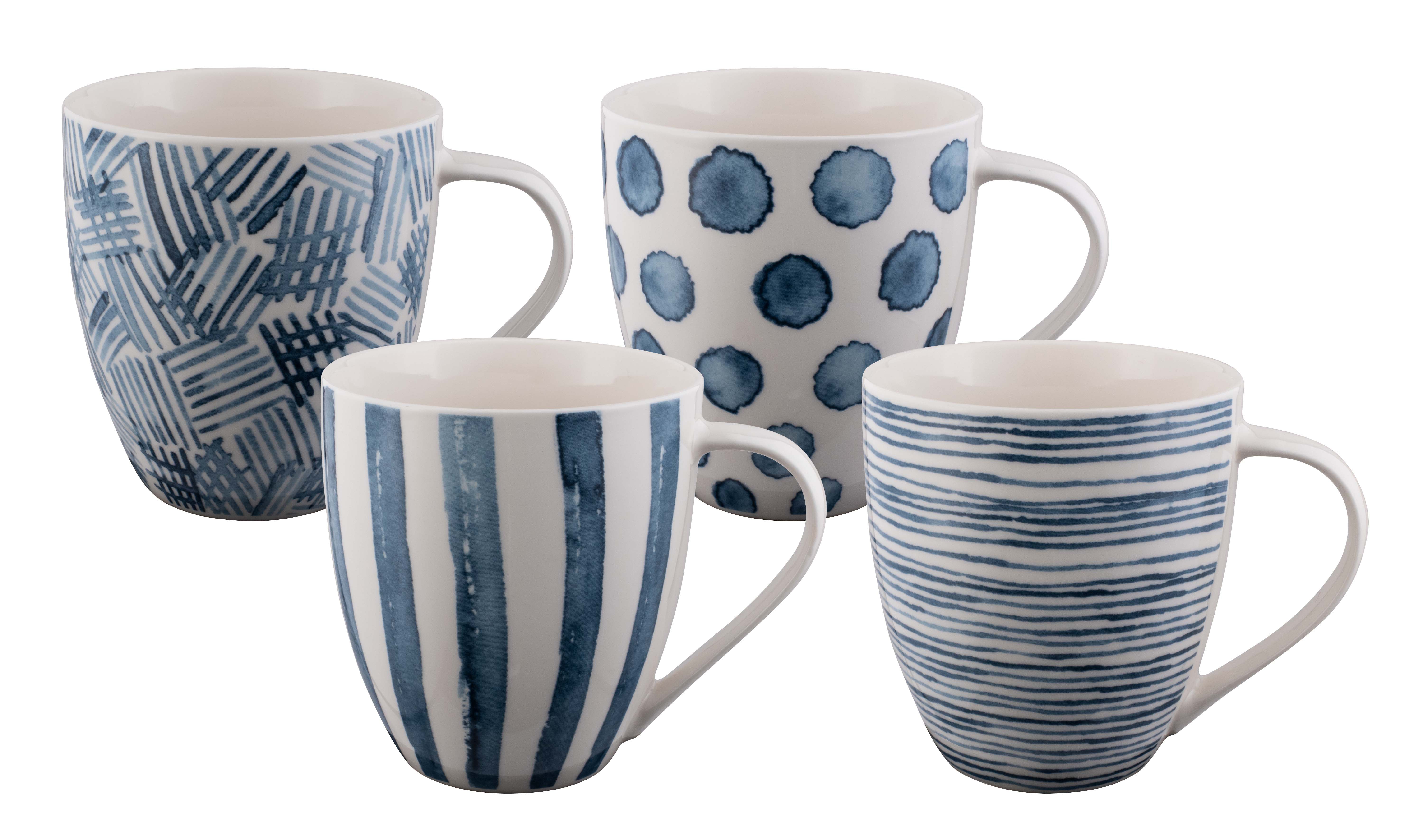 Bundanoon Mega Mug 500ml Set of 4 Water Colour Blues