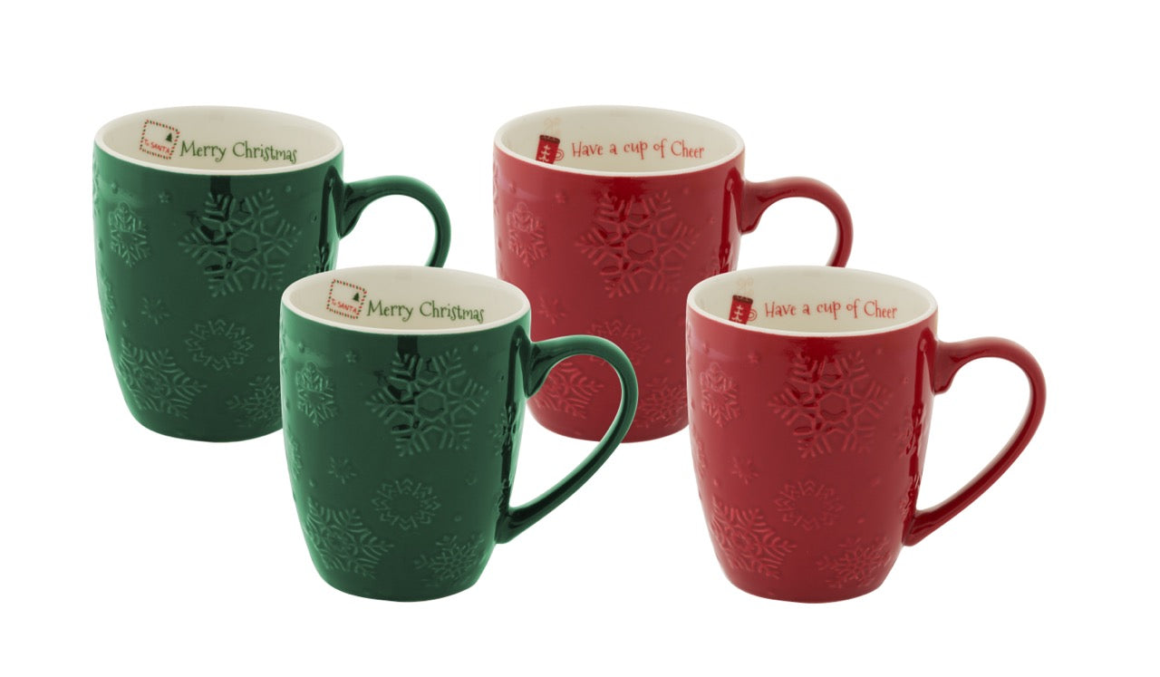 Bundanoon Coupe Mug 355ml Set of 4 Snow Flake
