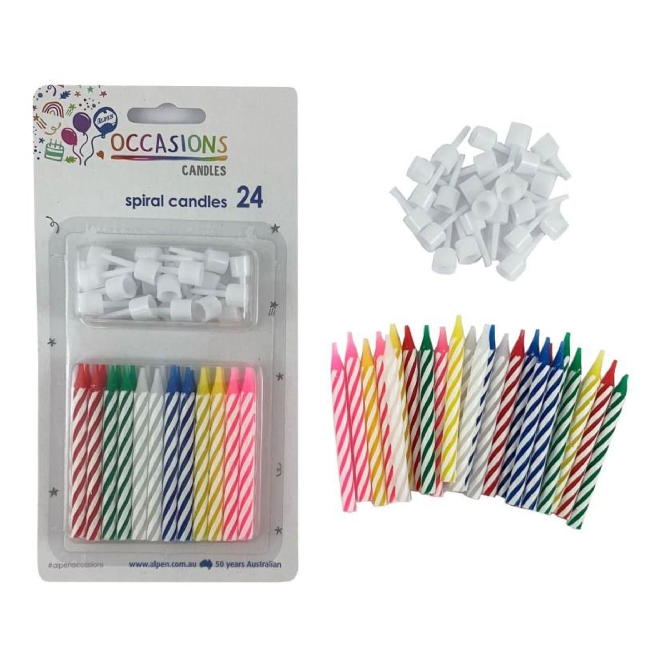 Occasions Birthday Candles with holders (24 Pack)