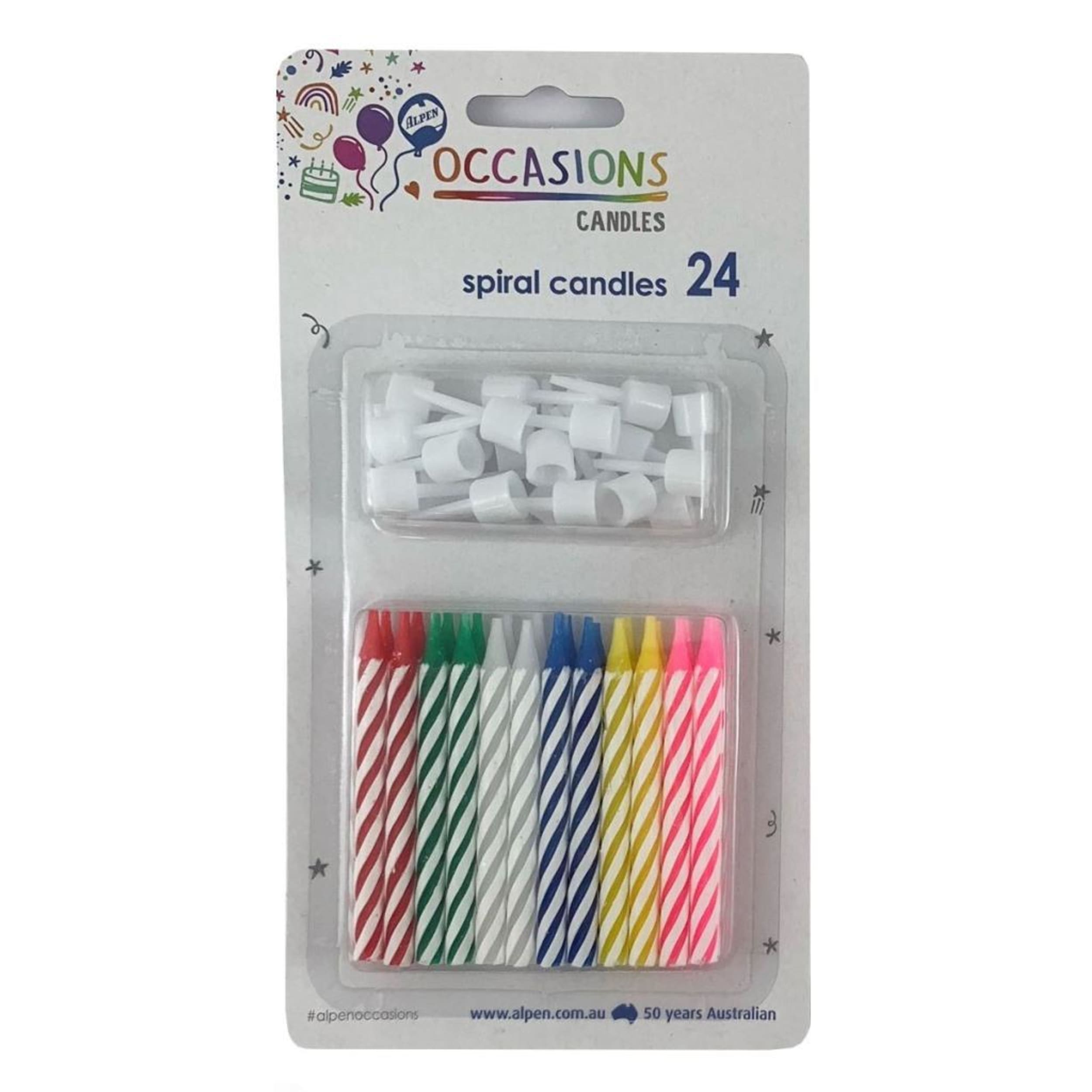 Occasions Birthday Candles with holders (24 Pack)
