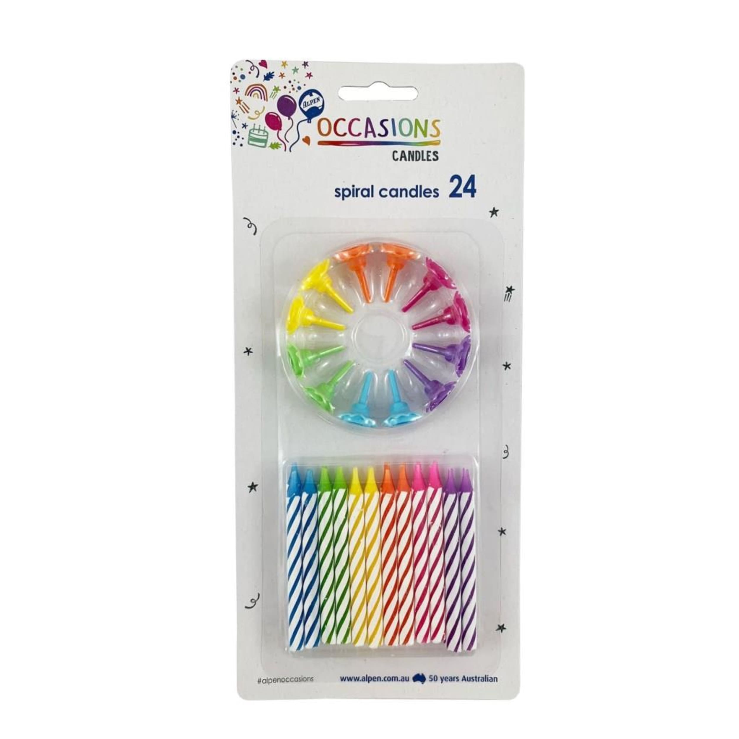 Occasions Birthday Candles with 12 Flower Holders (24 Pack)
