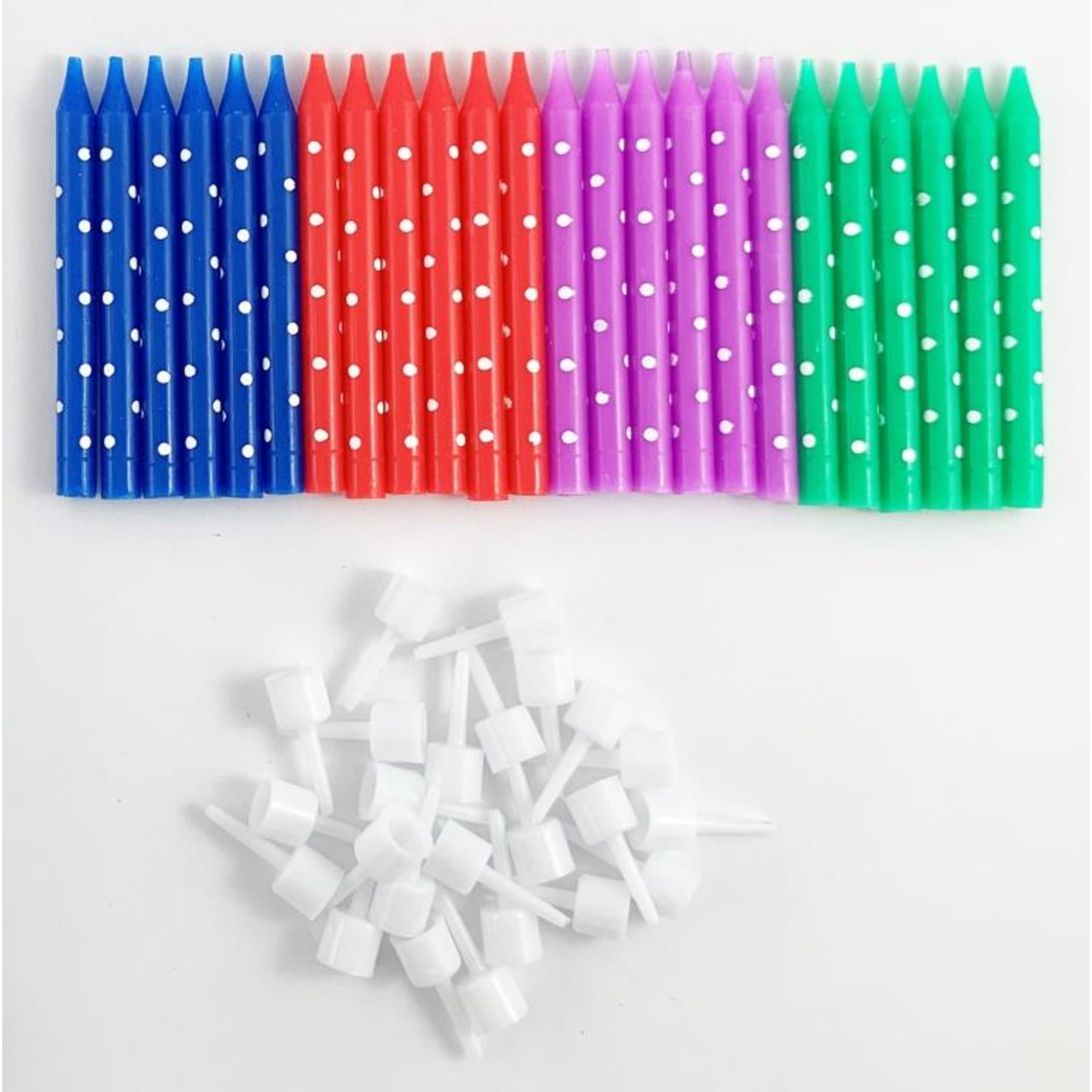 Occasions Polkadot Candles with holders (24 Pack)