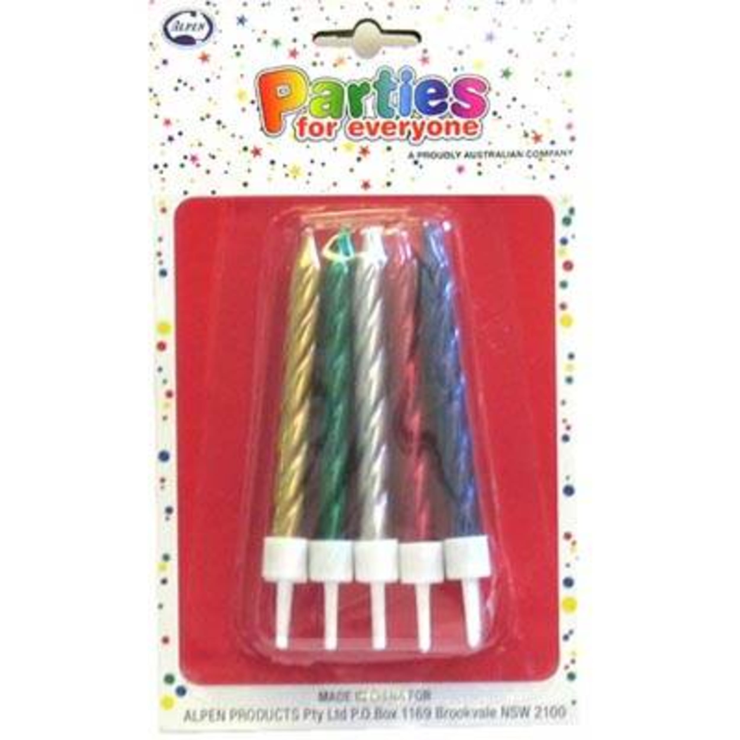 Occasions Metallic Candles Asstd with holders (10 Pack)
