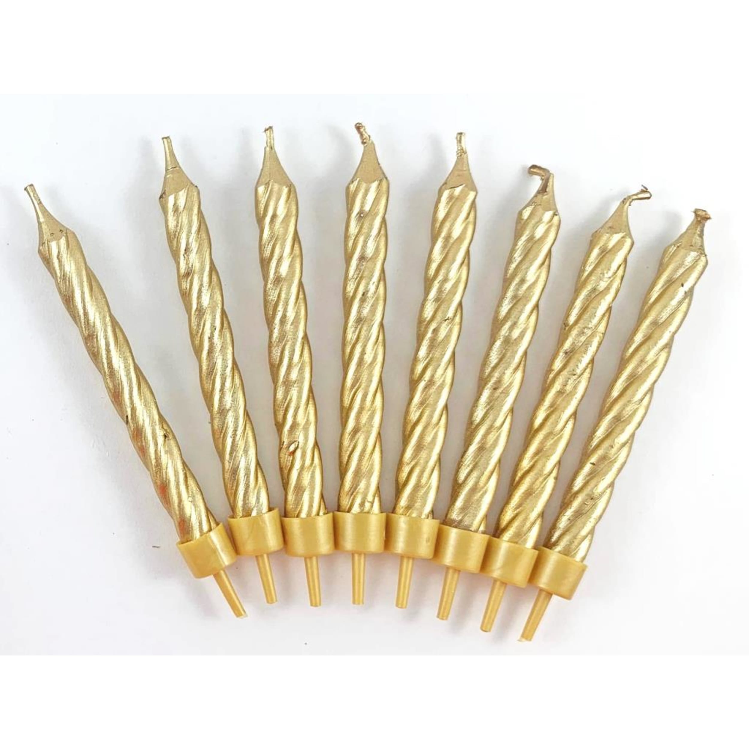 Occasions Birthday Candles Jumbo Spiral Gold (8 Pack)