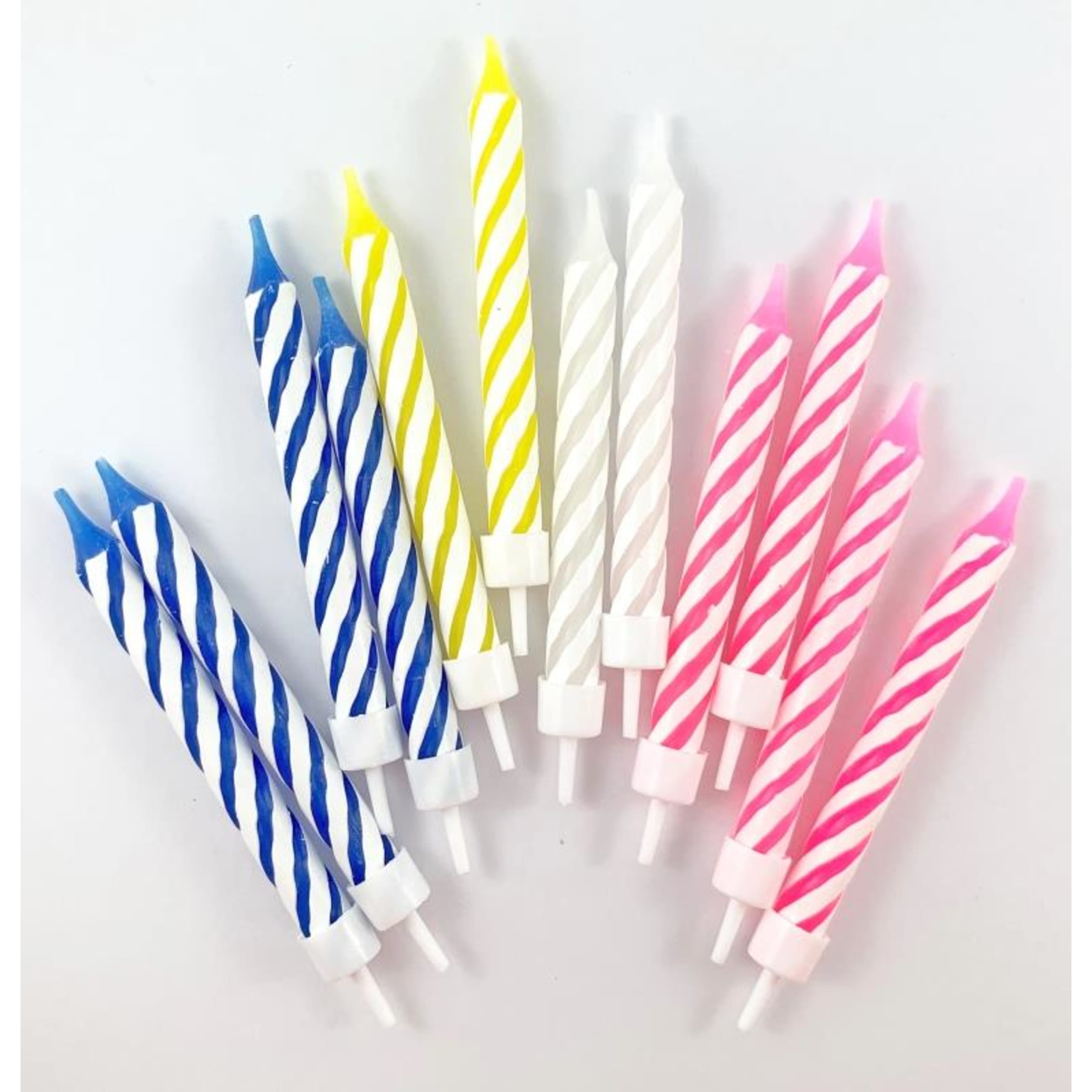 Occasions Birthday Candles Jumbo Spiral with holders (12 Pack)