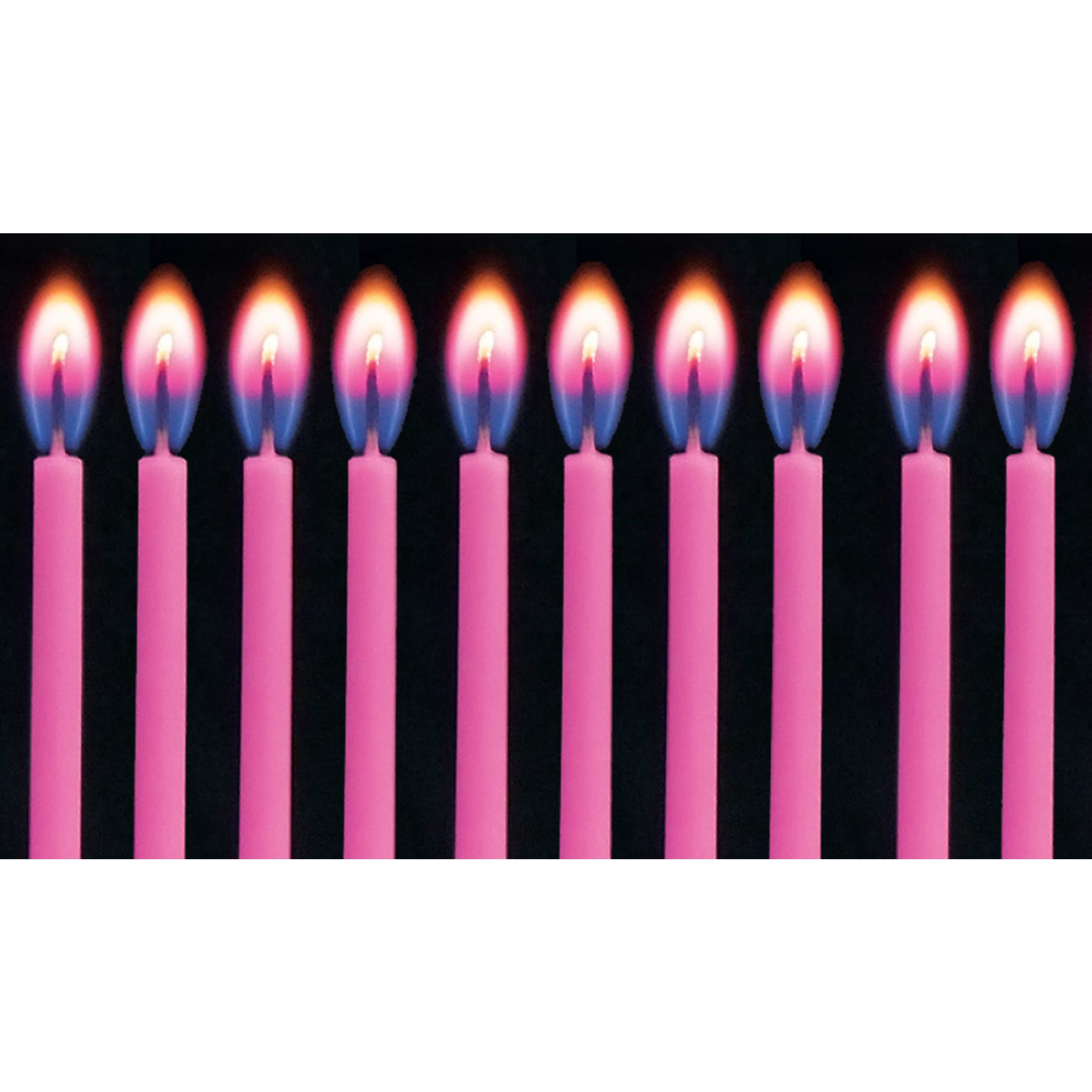 Occasions Colourflame Candles Pink with holders (10 Pack)