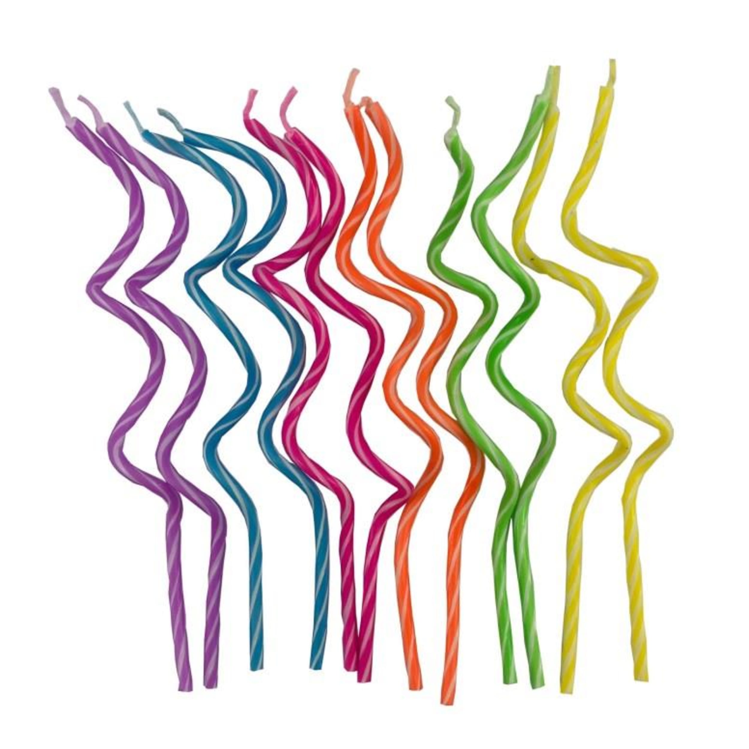 Occasions Twisted Spiral Slims Candles Brights (12 Pack)
