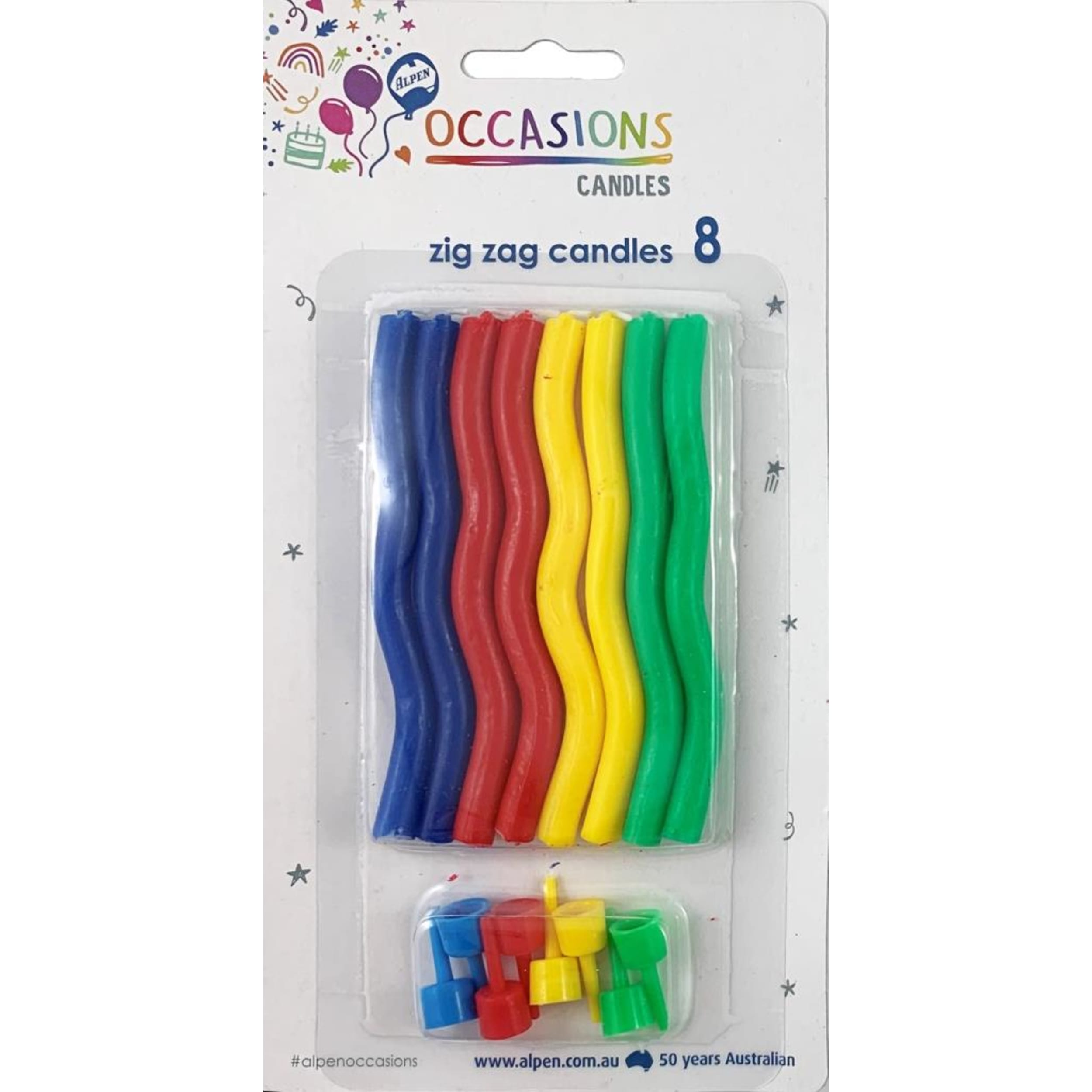 Occasions Zig Zag Candles (8 Pack)