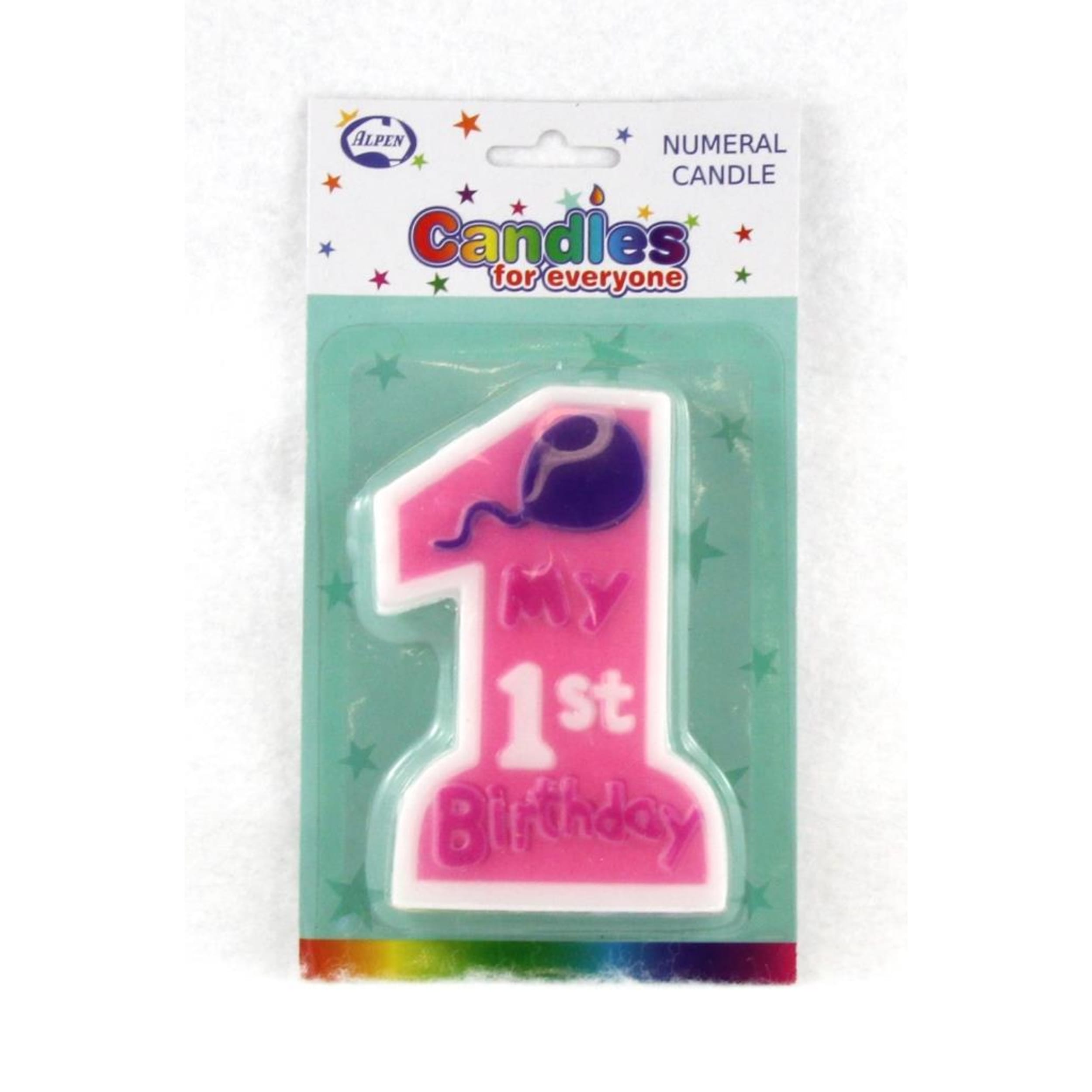 Occasions 1st Birthday Girl Jumbo Candle 1 Shape