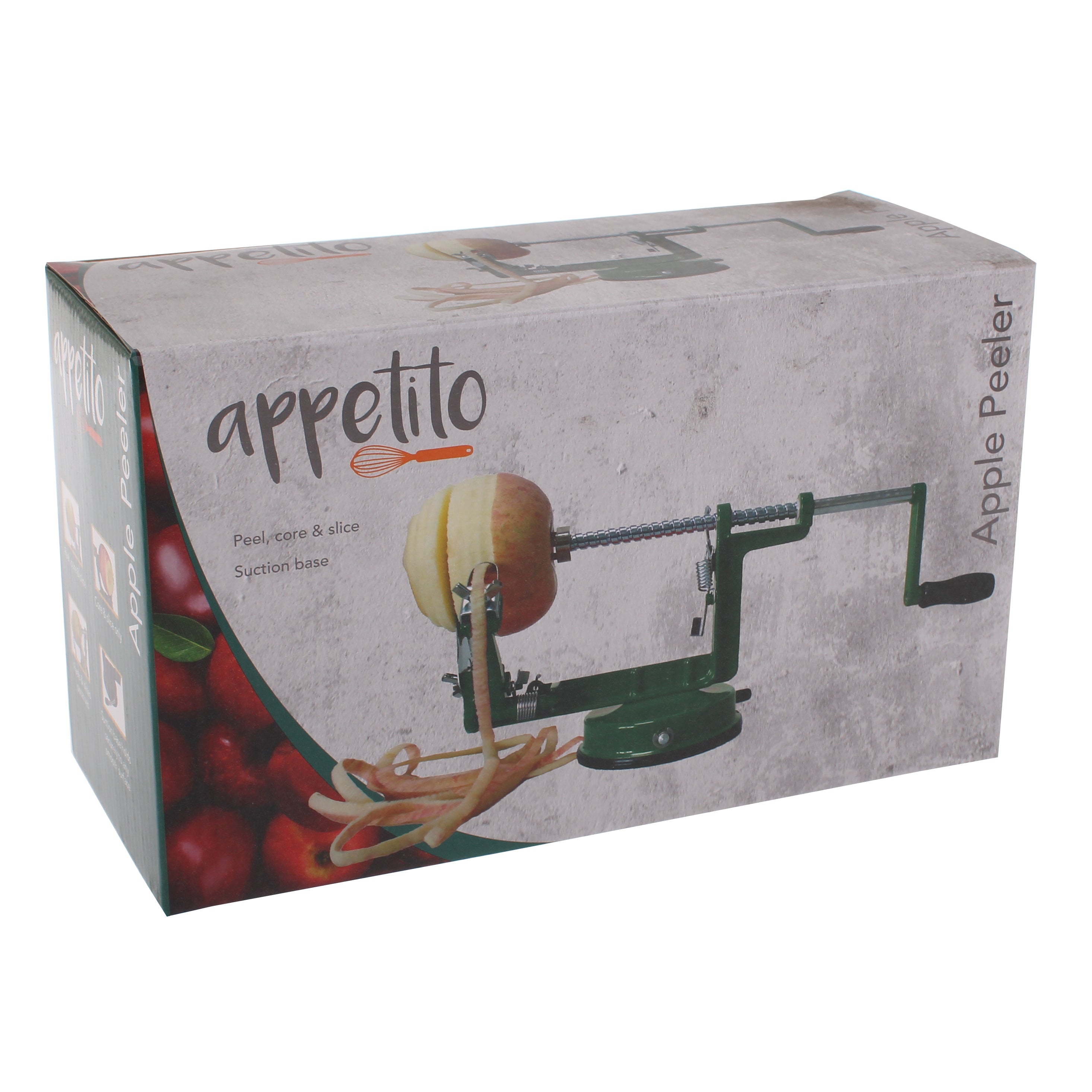 Appetito Apple Peeler, Corer & Slicer with Suction Base - Green