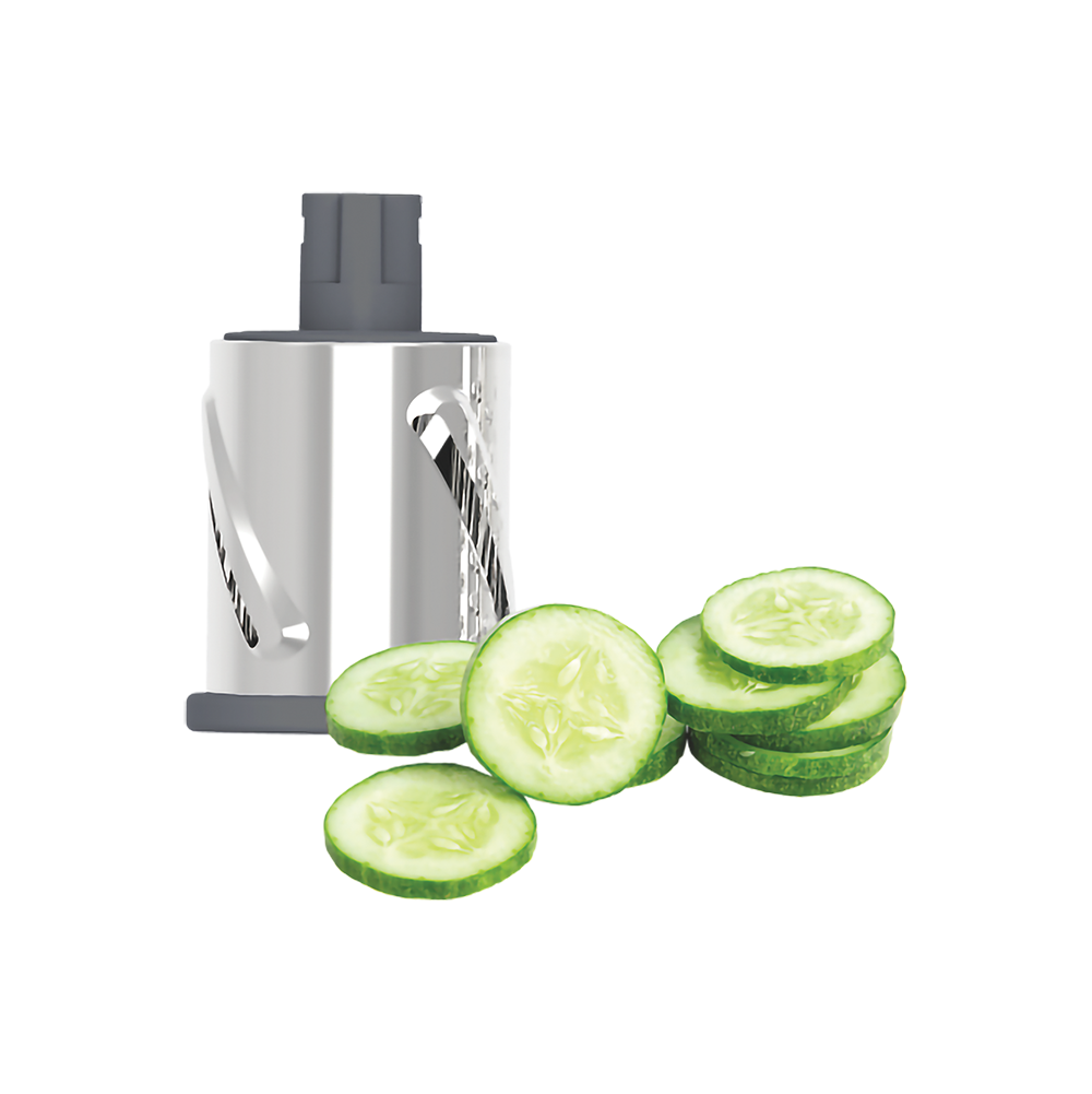 Appetito Drum Grater Suction Base with 3 Blades - White/Grey