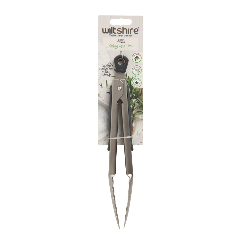 Wiltshire Grey Soft Grip Tongs 23cm