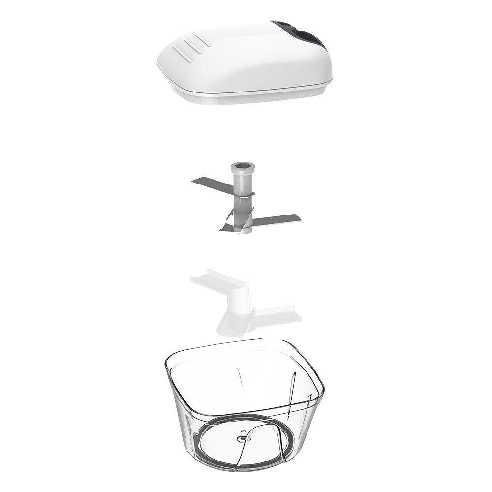 Appetito Pull Chopper - White/Grey