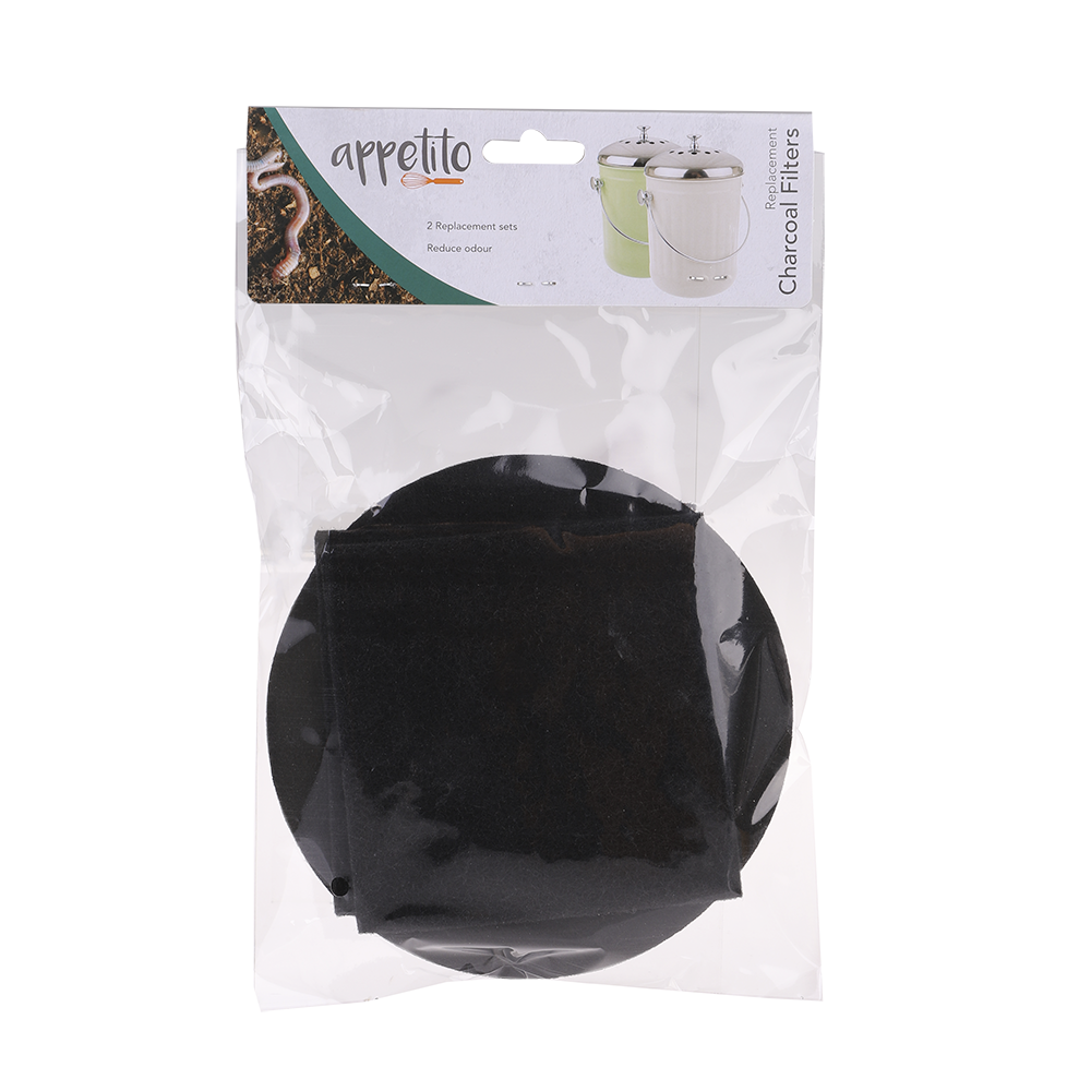 Appetito Replacement Charcoal Filter for Compost Bin Set 2