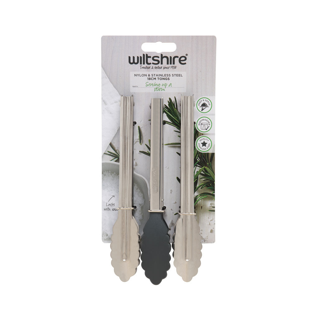 Wiltshire Mini Tongs 18cm Set of 3