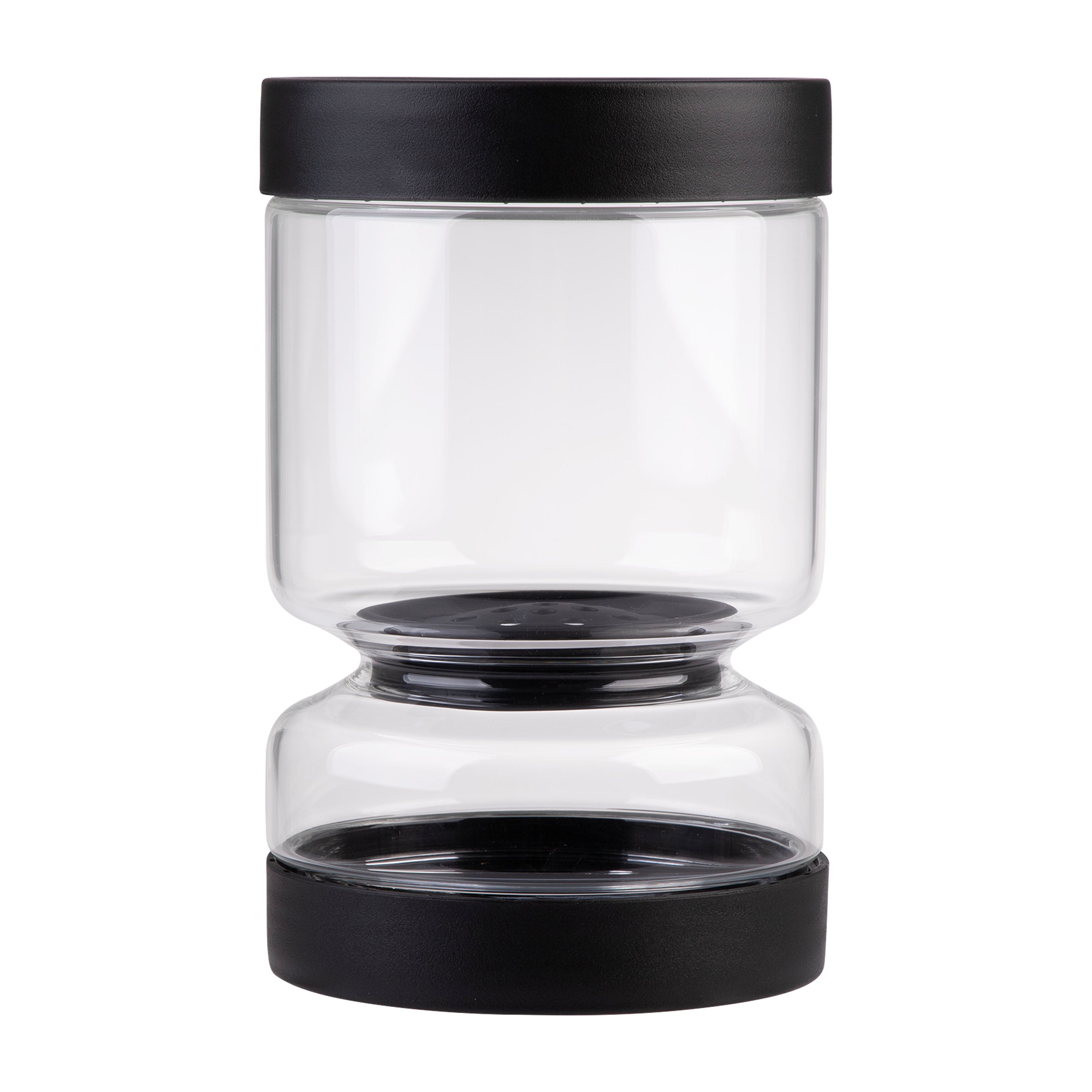 Appetito Borosilicate Glass Pickle Jar – 1.1L, Black