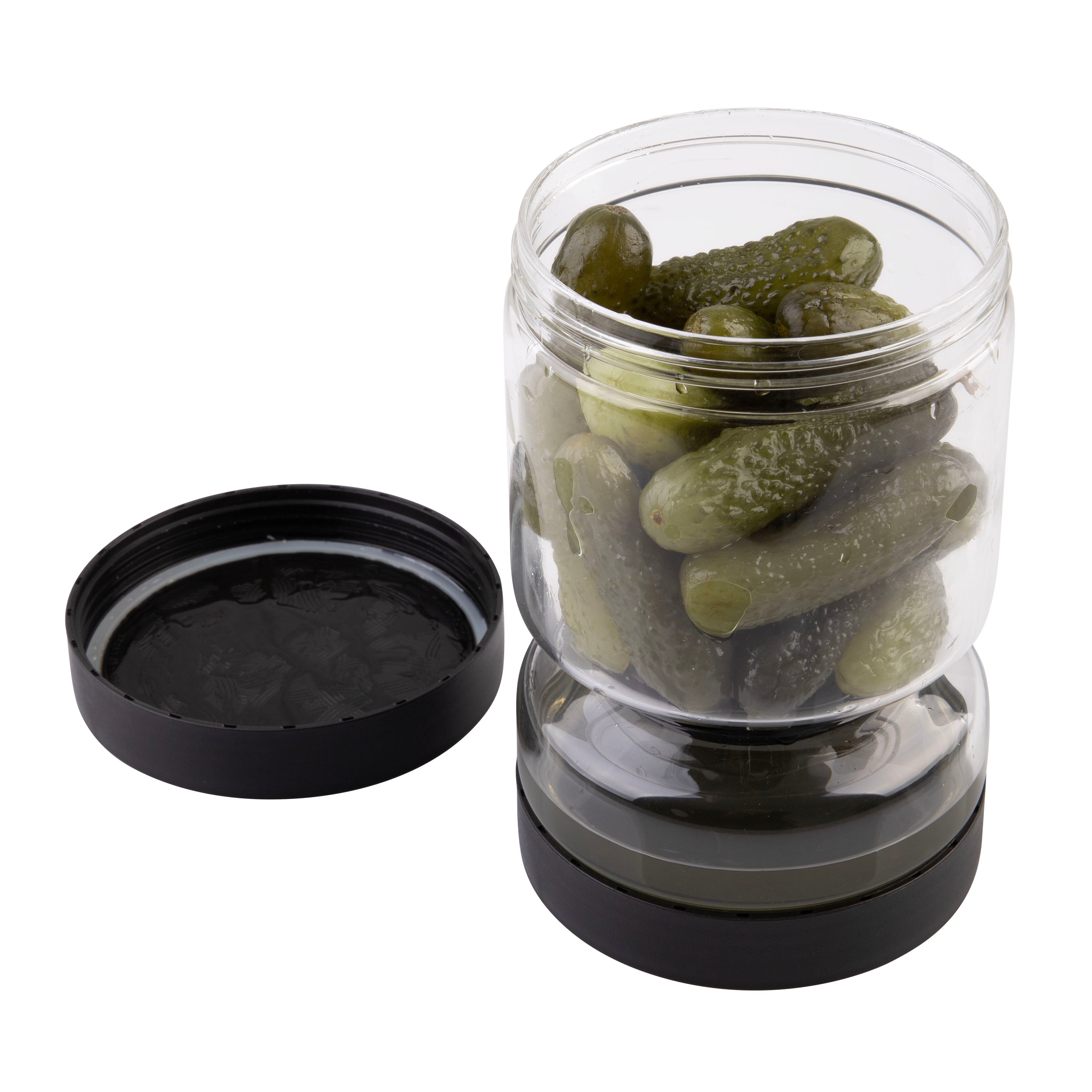 Appetito Borosilicate Glass Pickle Jar – 1.1L, Black