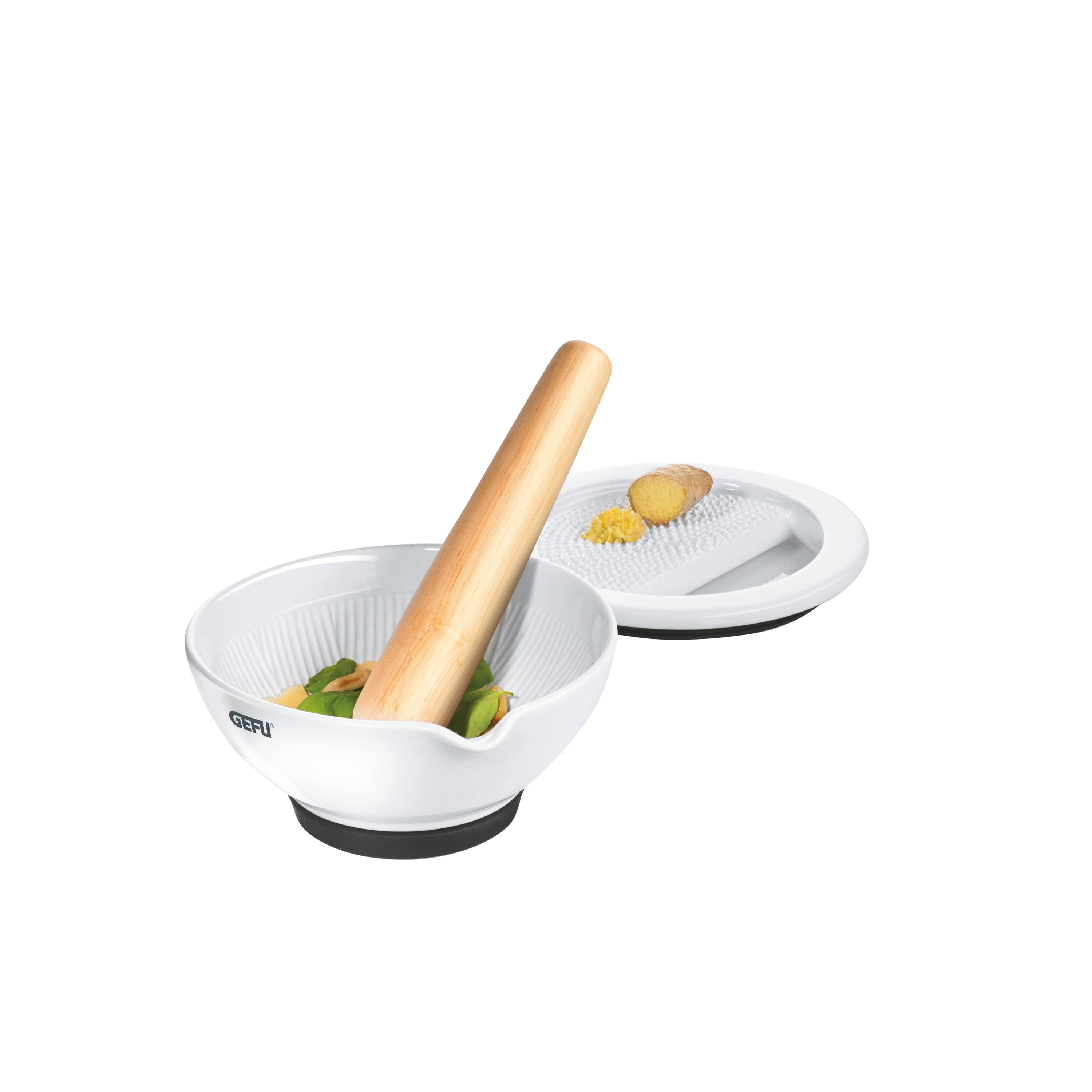 GEFU Suri Porcelain Mortar with Ginger Grater