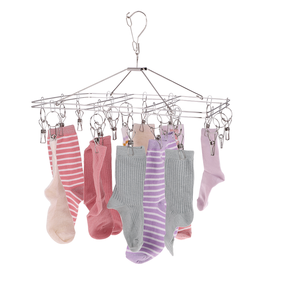 D.Line Stainless Steel Rectangle Clothes Dryer with 20 Pegs 37 x 30 cm