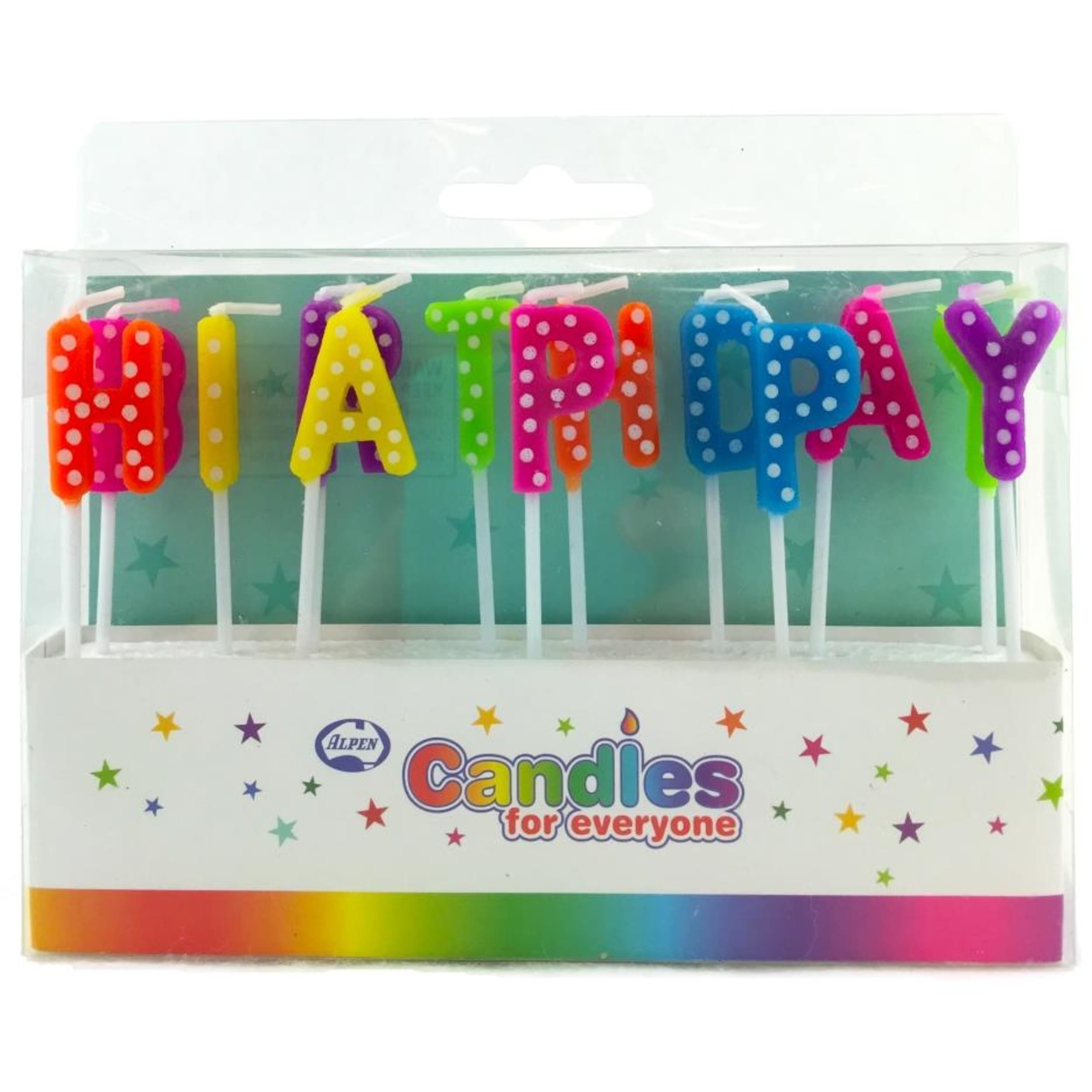 Occasions Happy Birthday Bright Polkadots Candles PVC Box